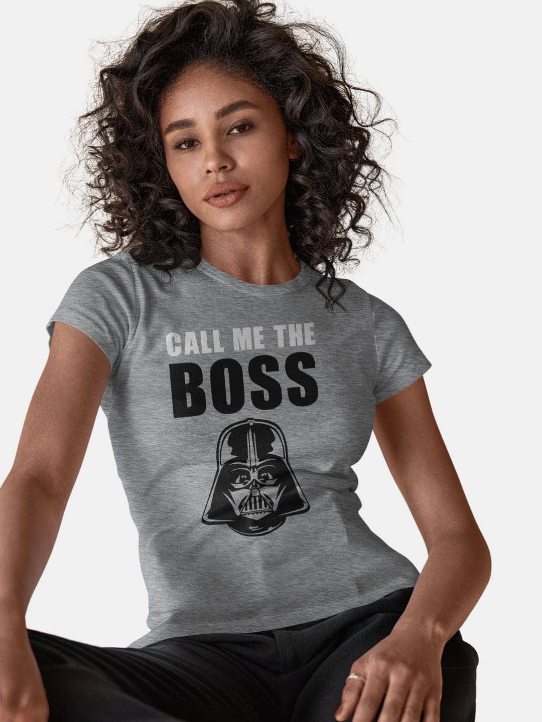 Call Vader Boss - Womens T-Shirt Grey Melange Large