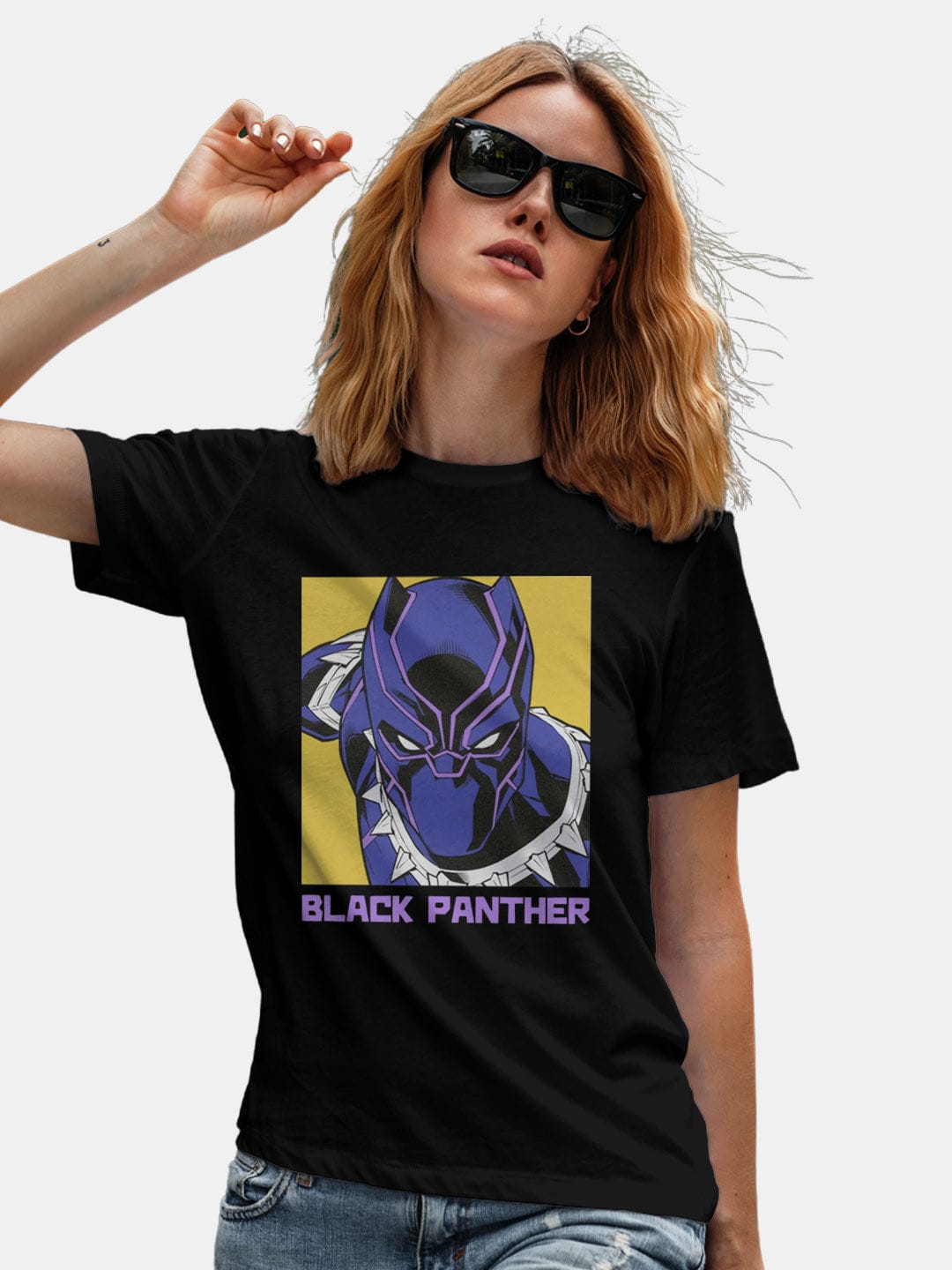Comic Black Panther - Womens T-Shirt Black Medium