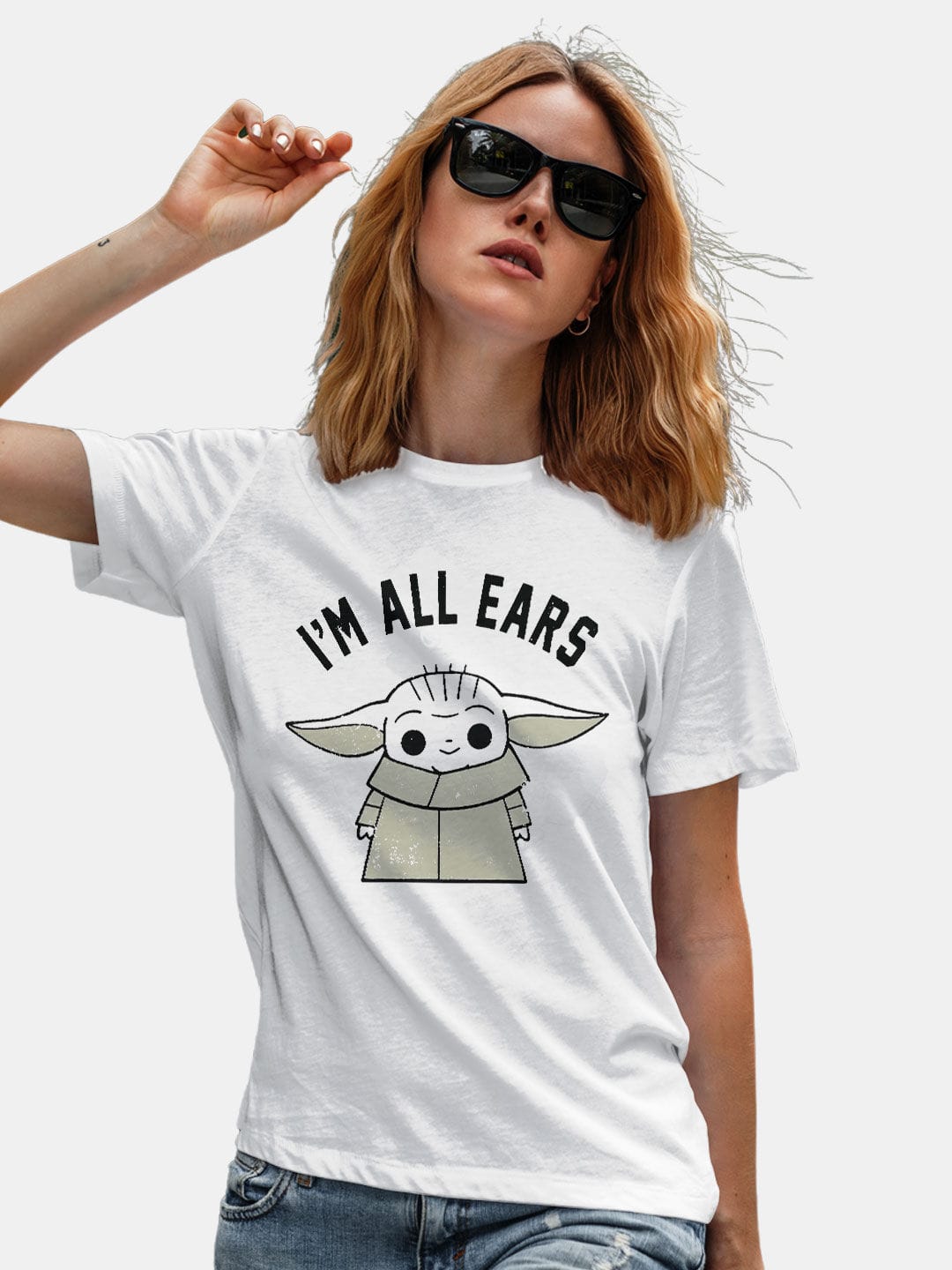 Grogus All Ears - Womens T-Shirt White Small