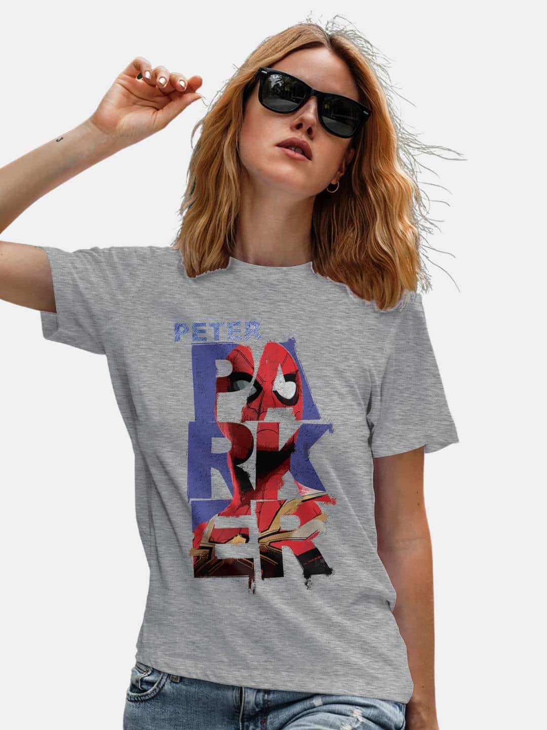 Peter Parker Grunge - Womens T-Shirt Grey Melange XL