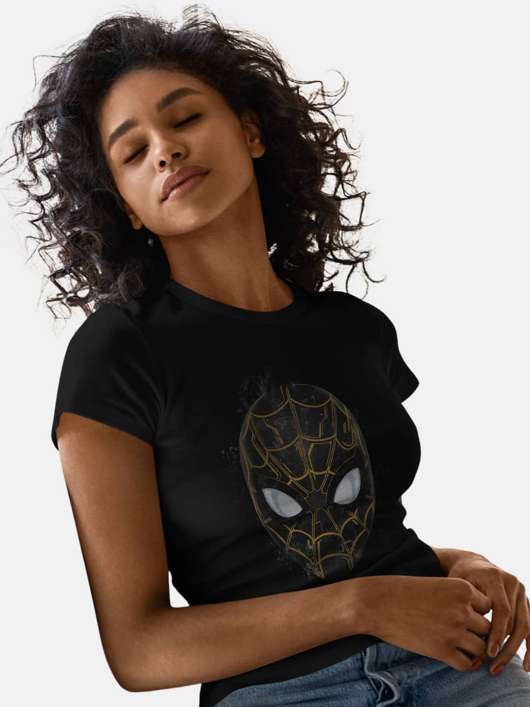 Spidey Black and Gold - Womens T-Shirt Black Large