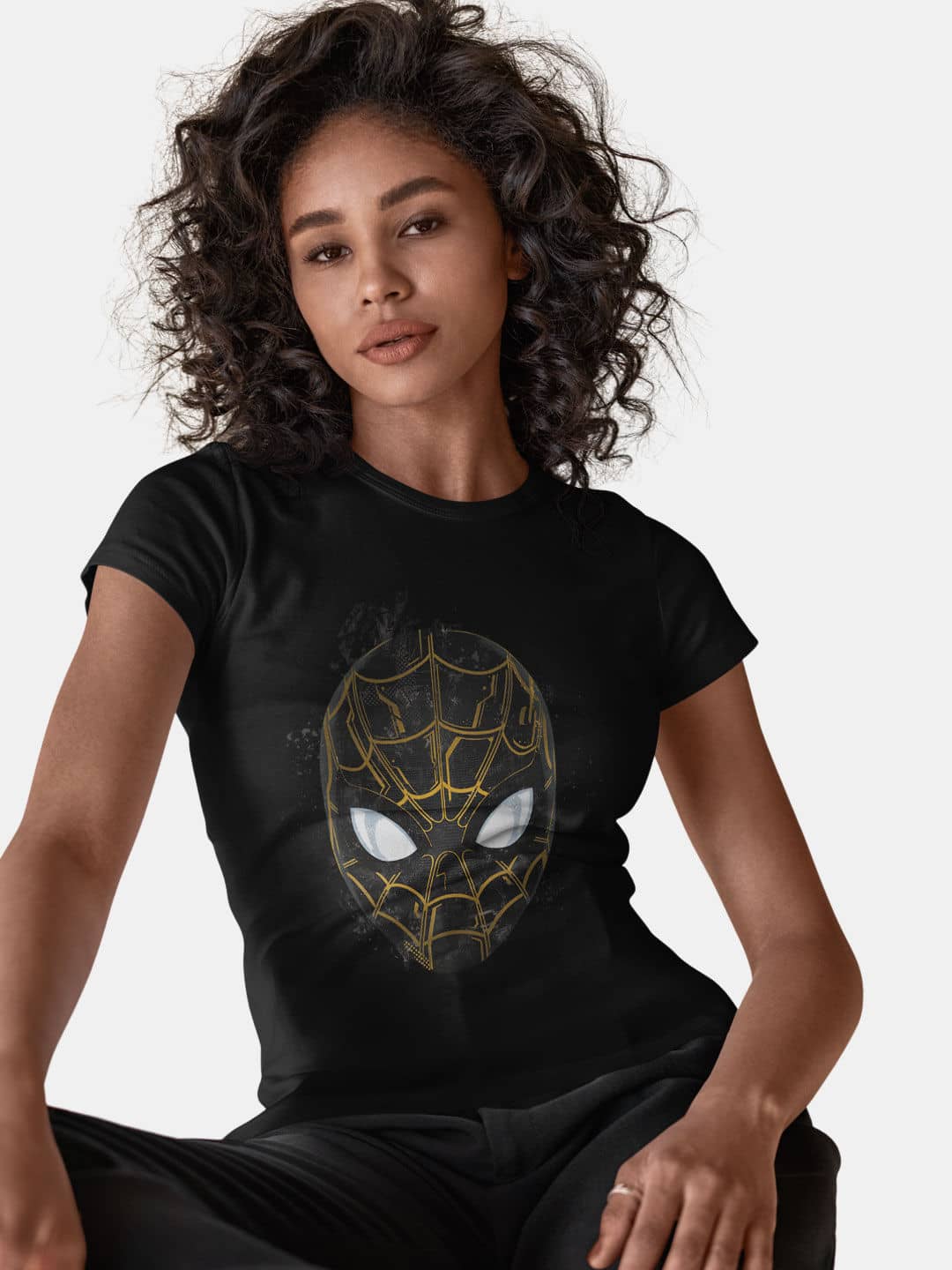 Spidey Black and Gold - Womens T-Shirt Black Medium