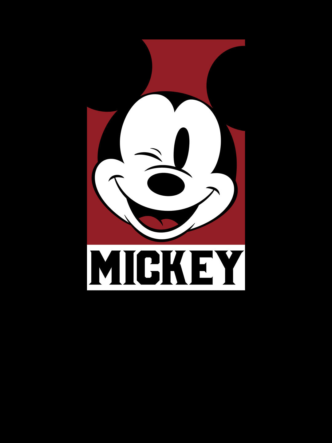 Mickey Mouse Portrait - Mens Hoodie Black Small