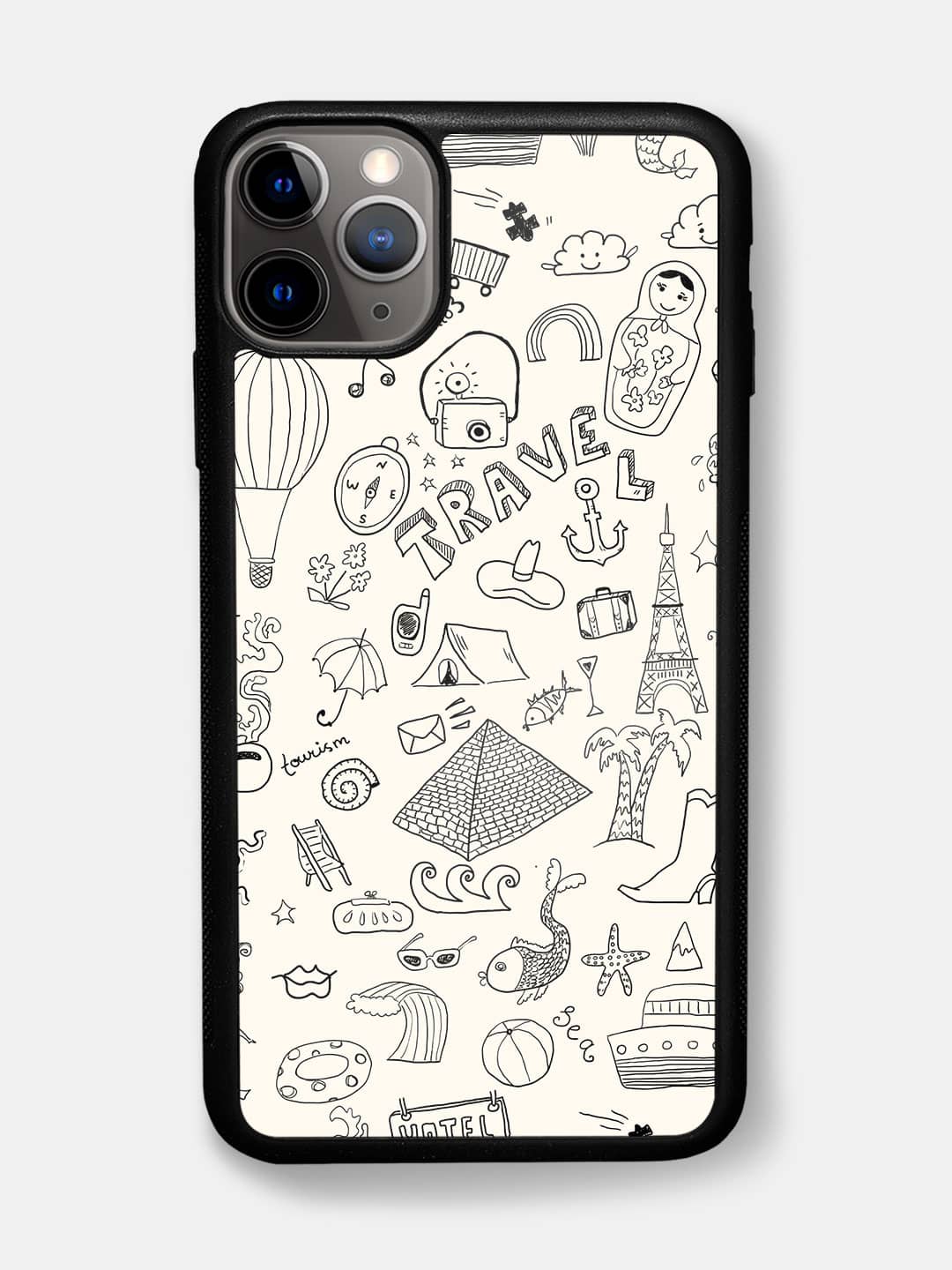 Travel Doodle White - iPhone 11 Pro Max Cover