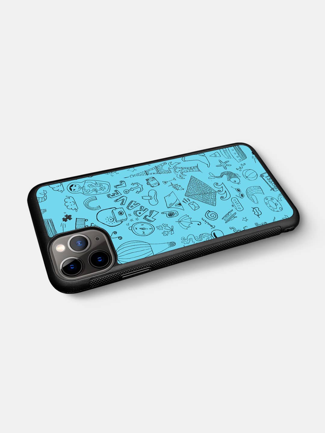 Travel Doodle Blue - iPhone 11 Pro Cover