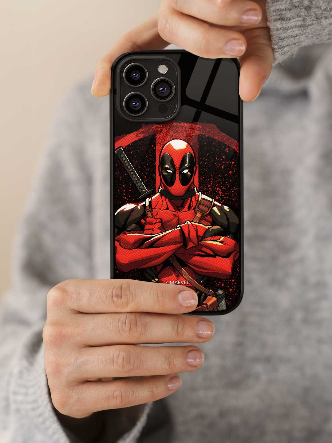 Deadpool Stance - iPhone 12 Pro Max Glass Cover
