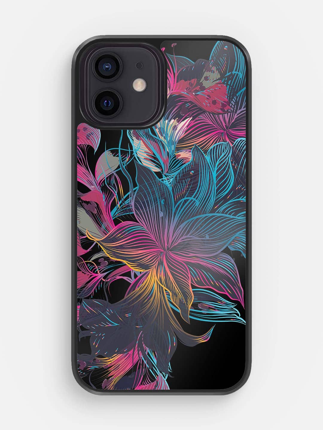 Neon Flowers - iPhone 12 Mini Bumper Cover