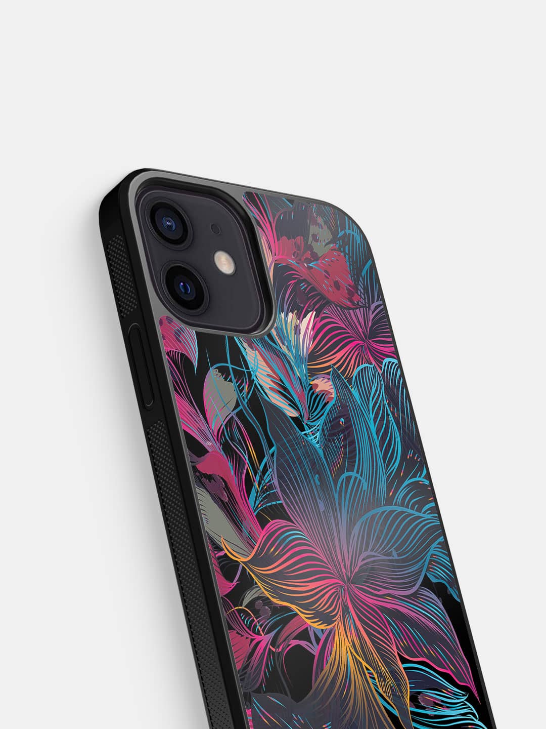 Neon Flowers - iPhone 12 Mini Bumper Cover