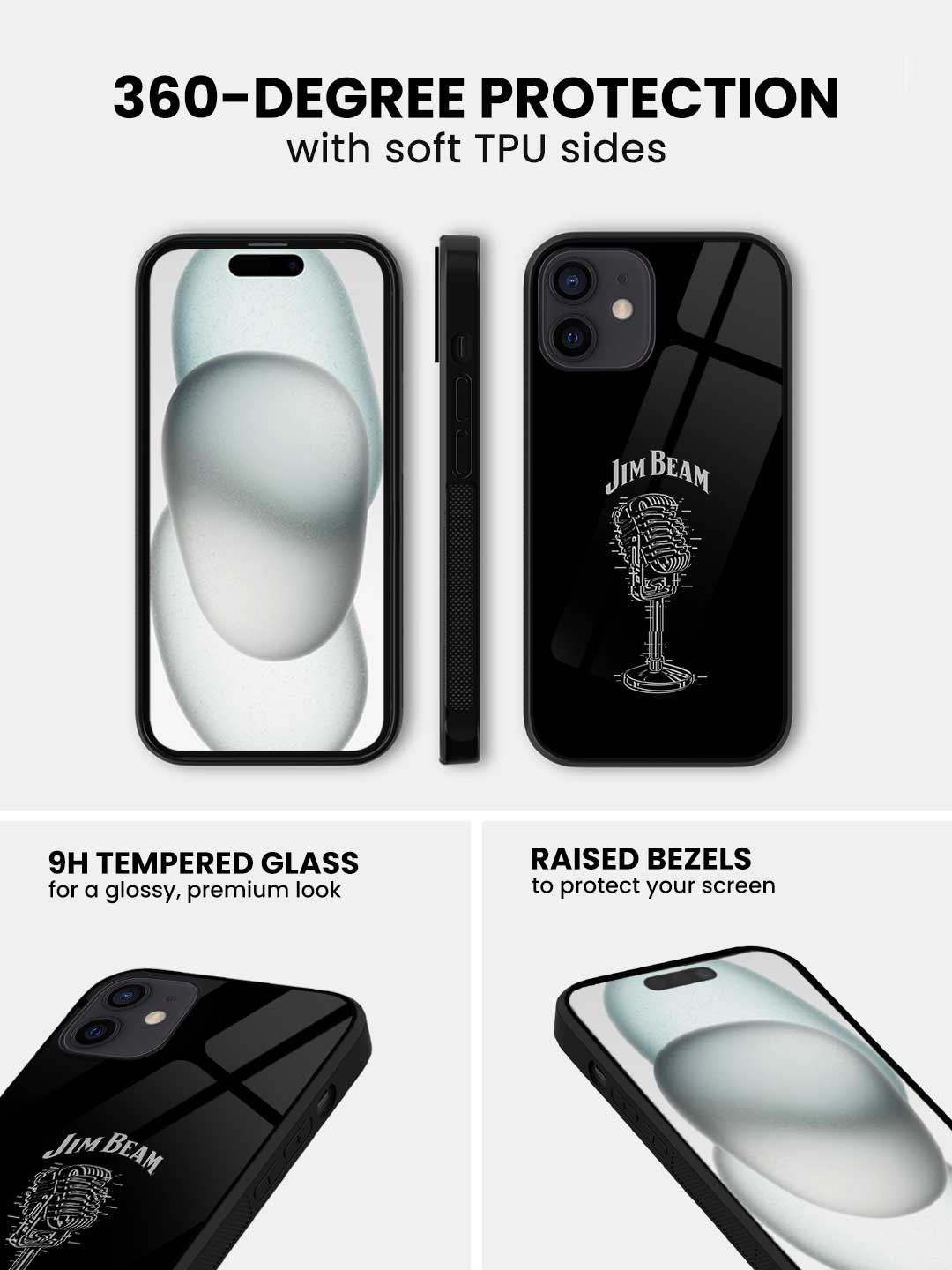 Jim Beam Retro Mic - iPhone 12 Mini Glass Cover