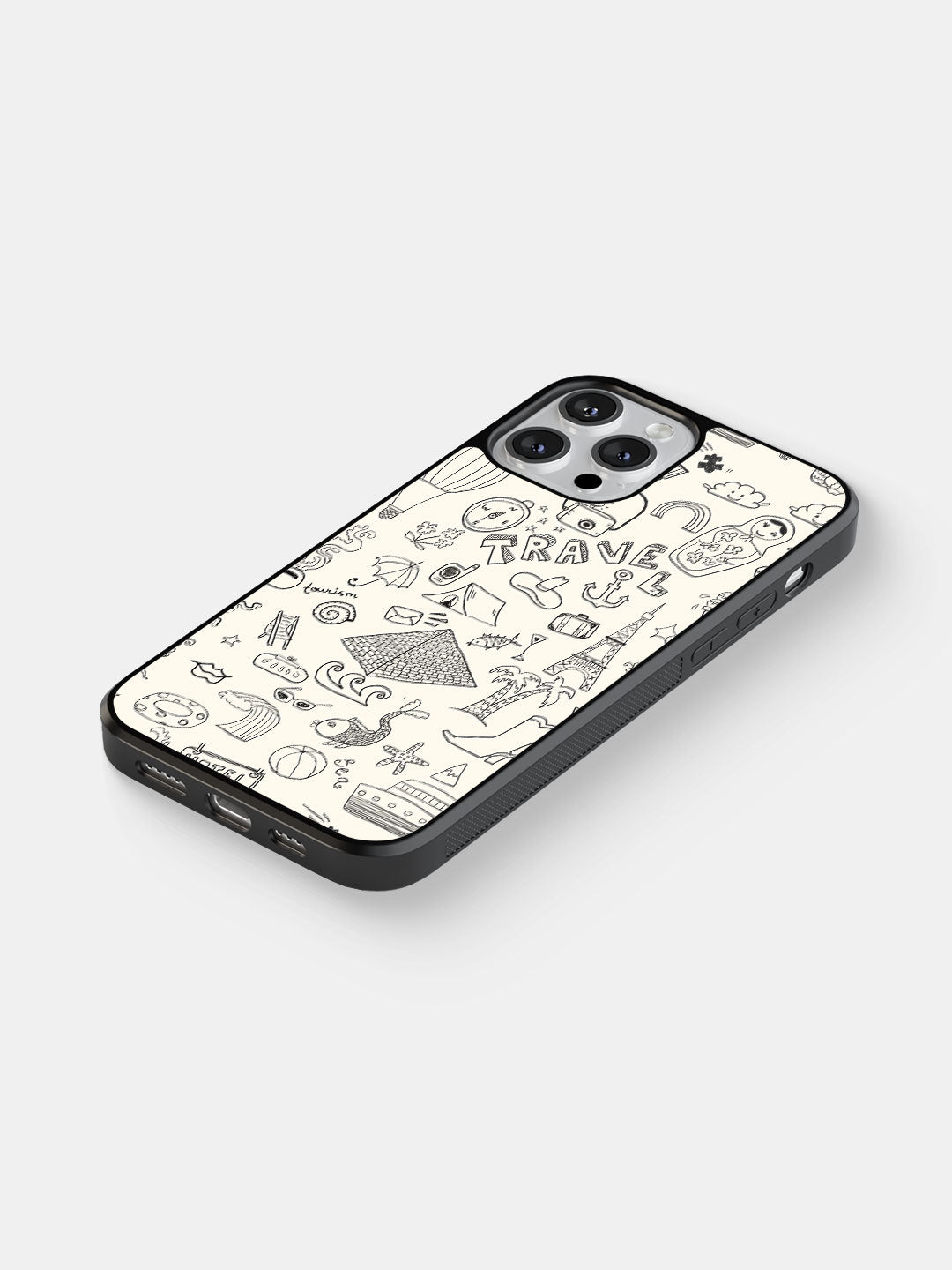 Travel Doodle White - iPhone 12 Pro Cover