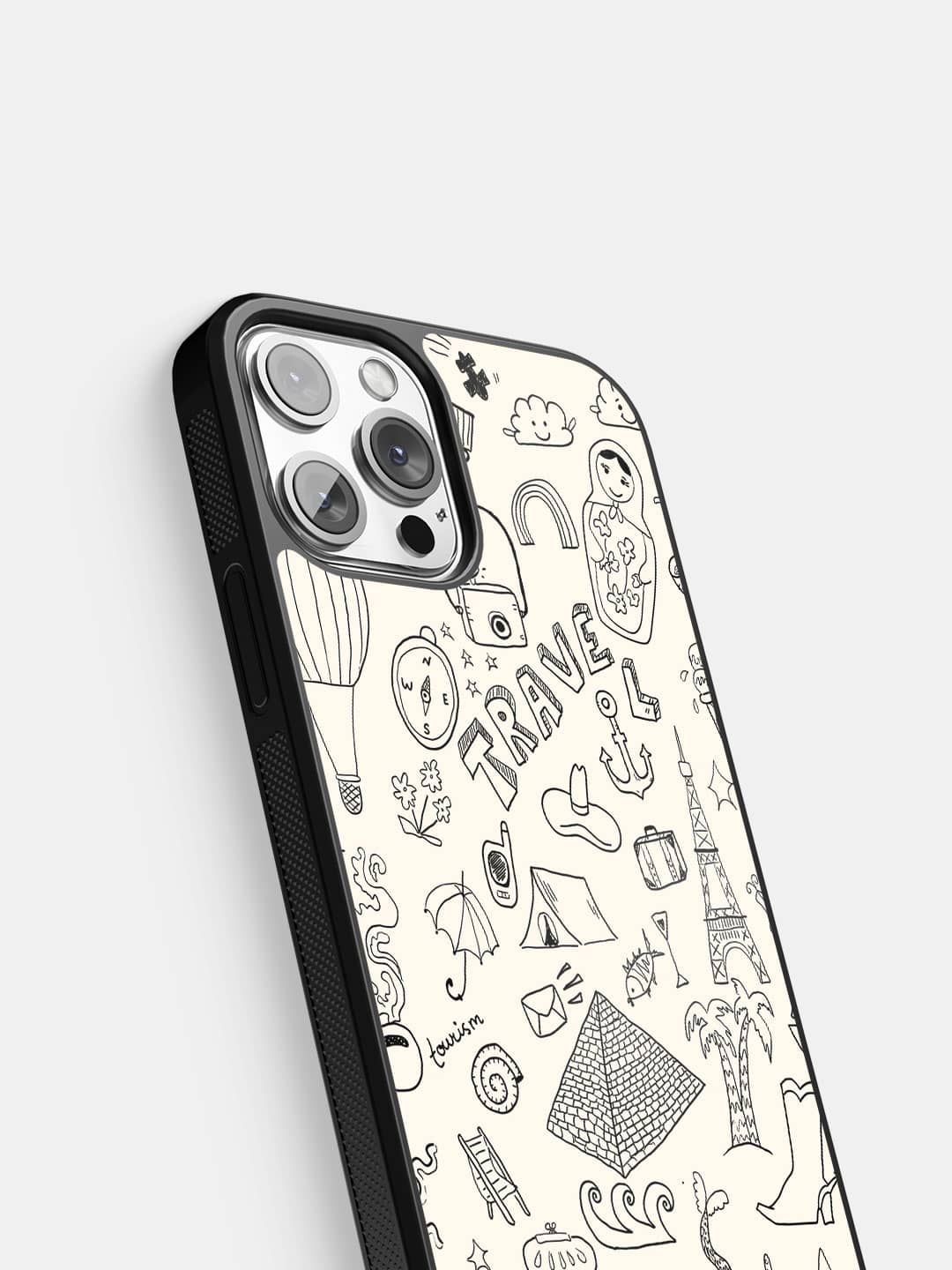 Travel Doodle White - iPhone 12 Pro Cover