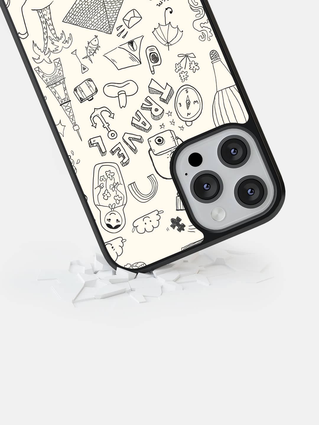 Travel Doodle White - iPhone 12 Pro Cover