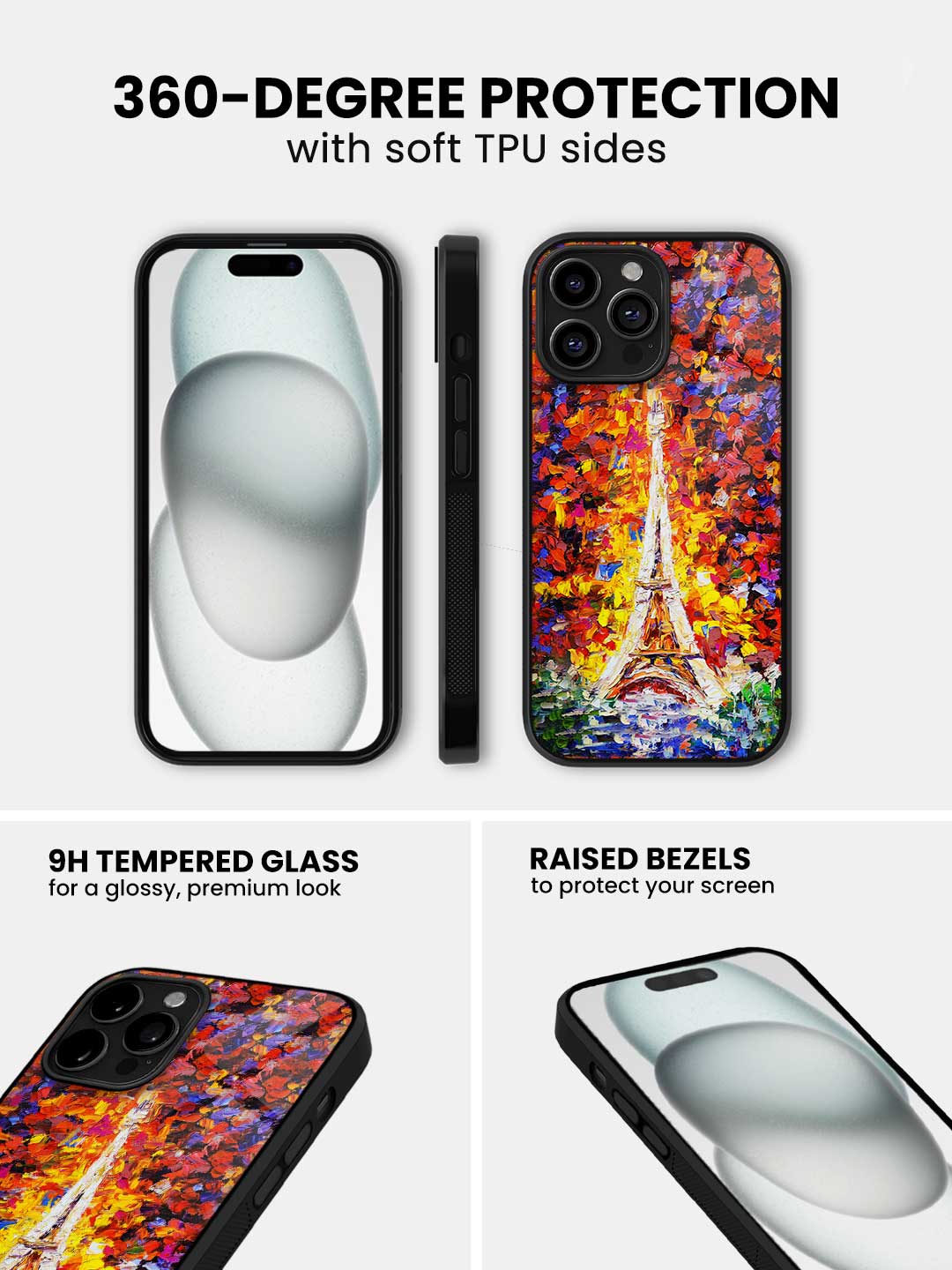 Artistic Eiffel - iPhone 12 Pro Glass Cover