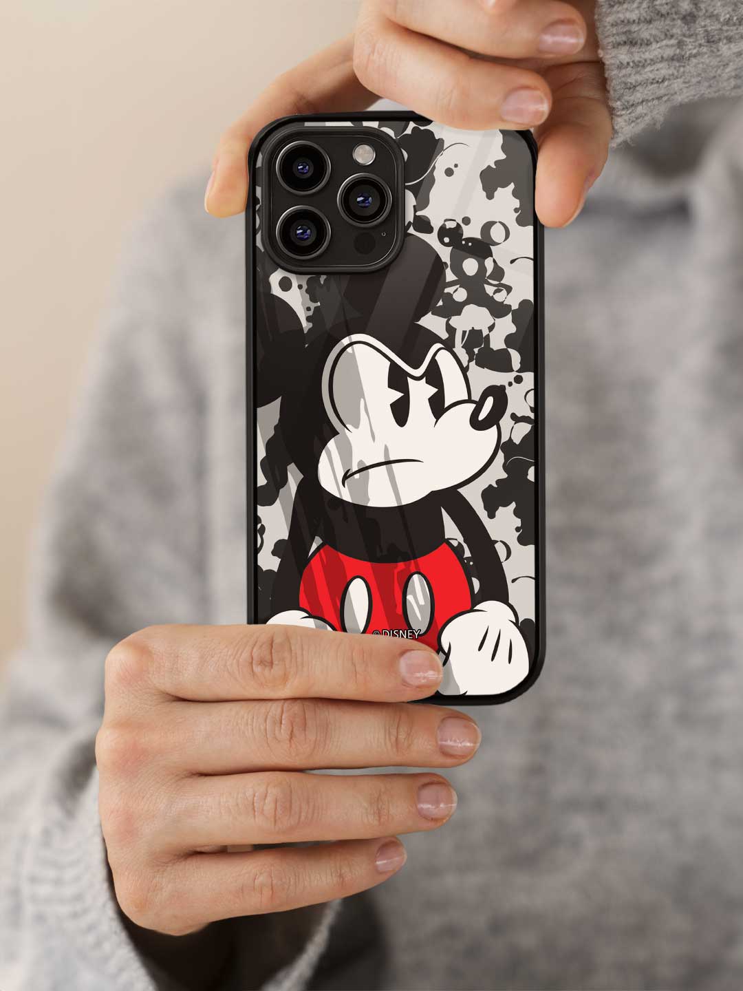 Grumpy Mickey - iPhone 12 Pro Glass Cover