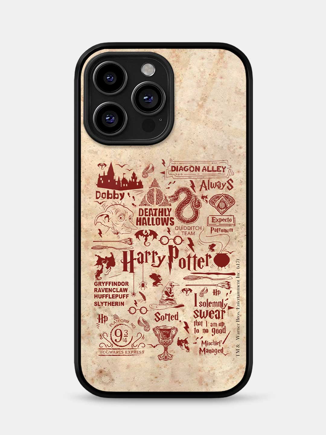 Harry Potter Infographic Red - iPhone 13 Pro Max Glass Cover