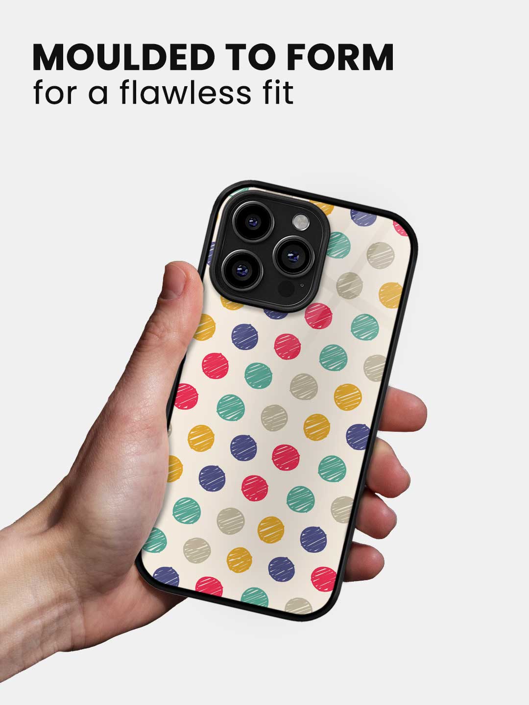 Polka Dot Scribbles - iPhone 13 Pro Max Glass Cover