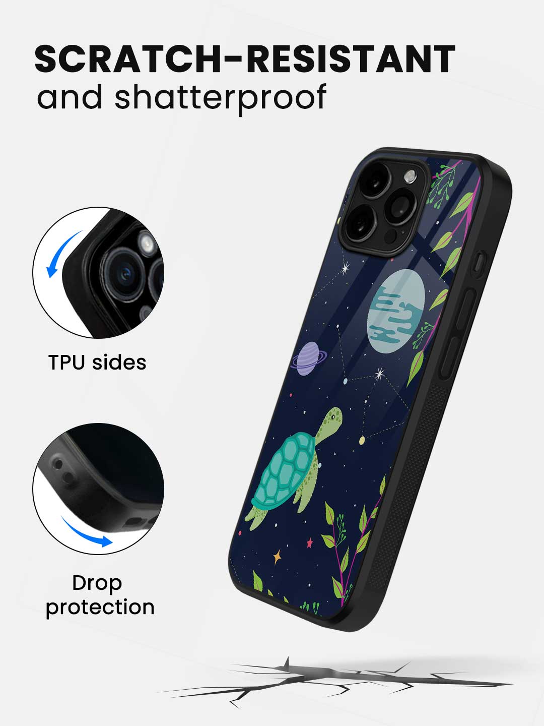 Space Turtle - iPhone 13 Pro Max Glass Cover