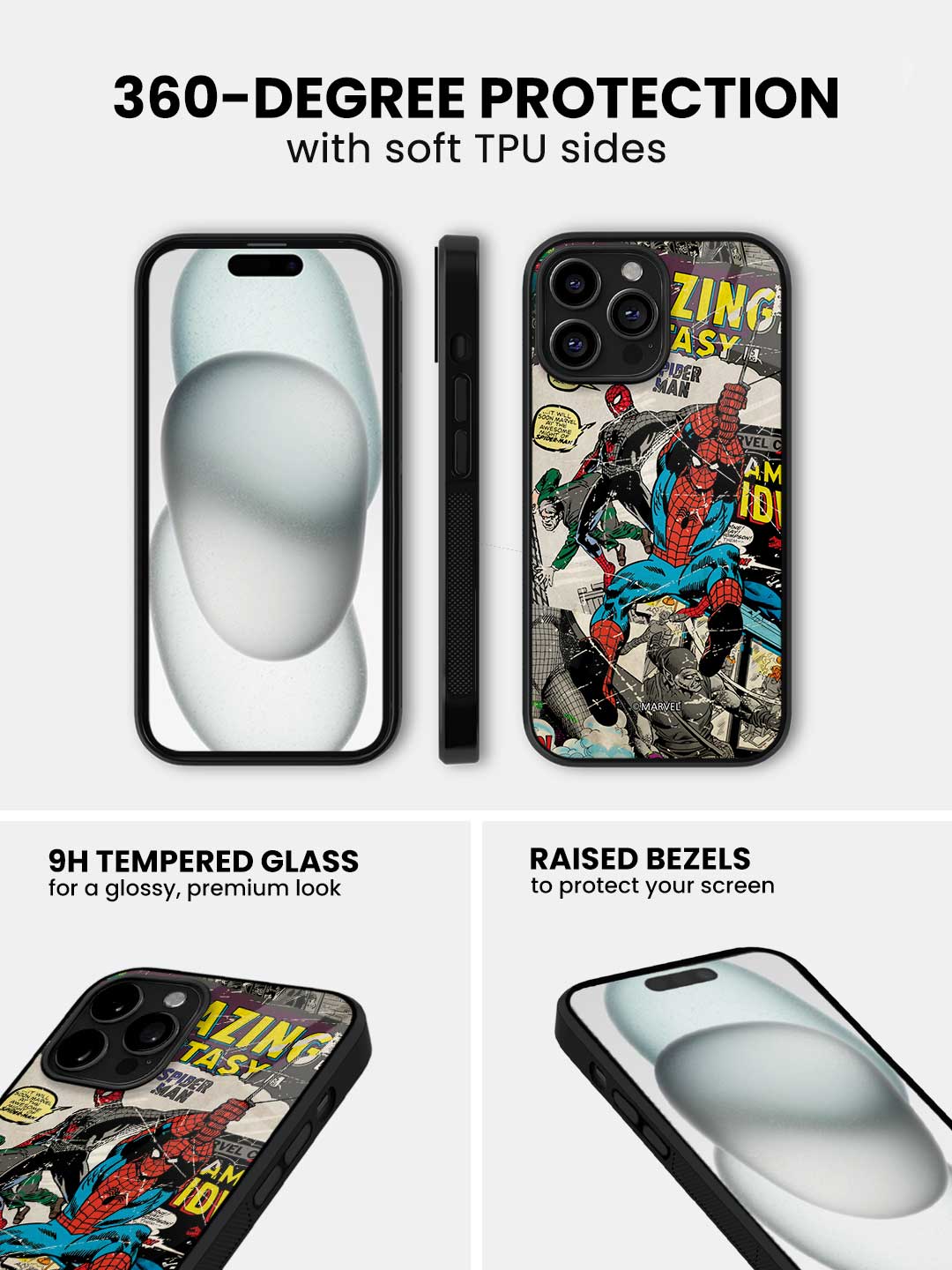 Comic Spidey - iPhone 13 Pro Max Glass Cover