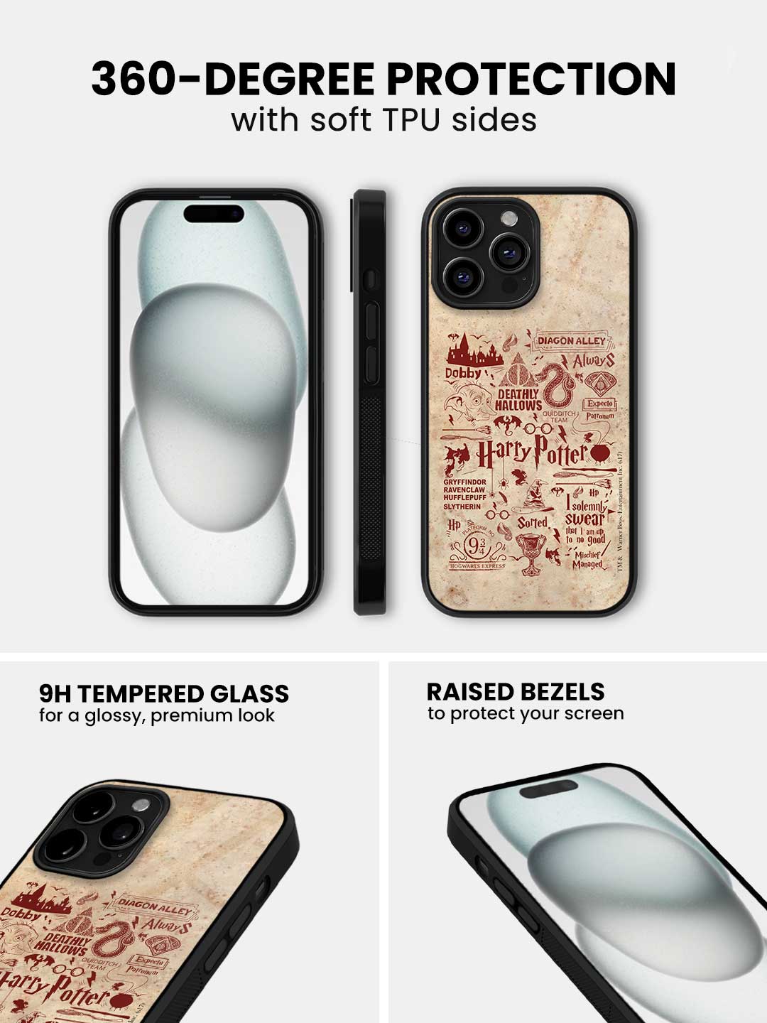 Harry Potter Infographic Red - iPhone 13 Pro Max Glass Cover