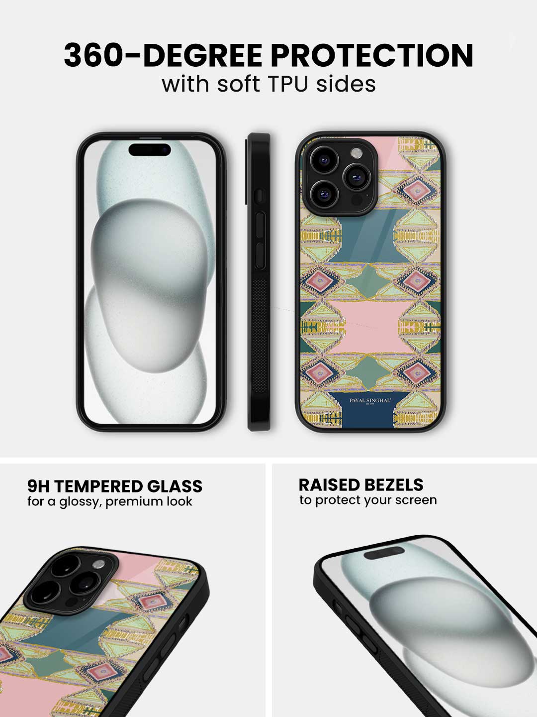 Payal Singhal Aztec Green - iPhone 13 Pro Max Glass Cover