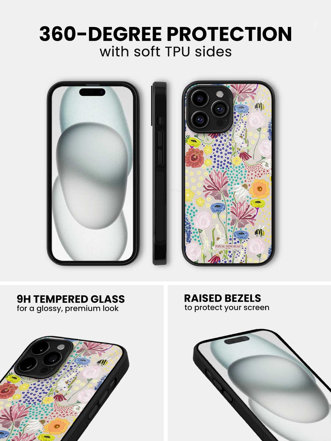 Payal Singhal Bee Garden Stone - iPhone 13 Pro Max Glass Cover