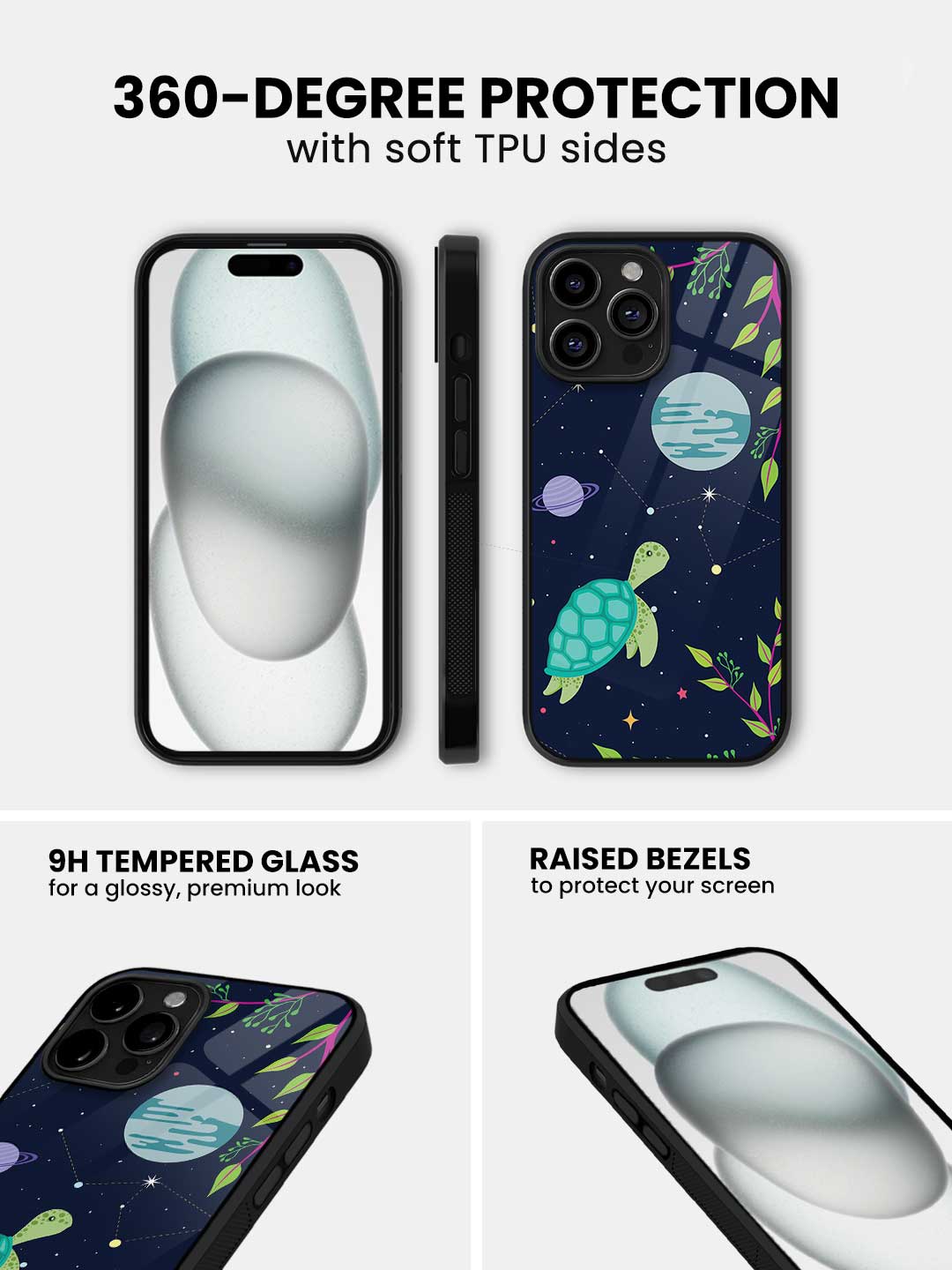 Space Turtle - iPhone 13 Pro Max Glass Cover