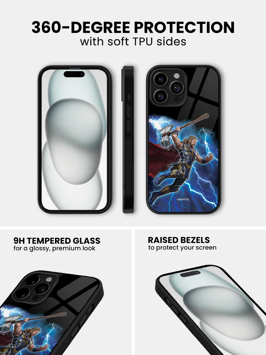 Worthy Thor Attack - iPhone 13 Pro Max Glass Cover