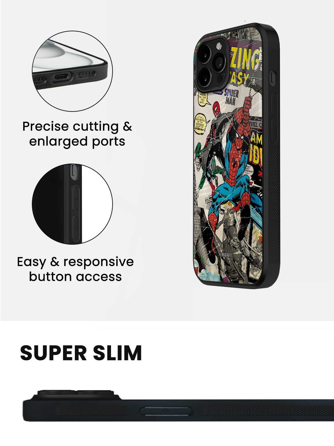 Comic Spidey - iPhone 13 Pro Max Glass Cover