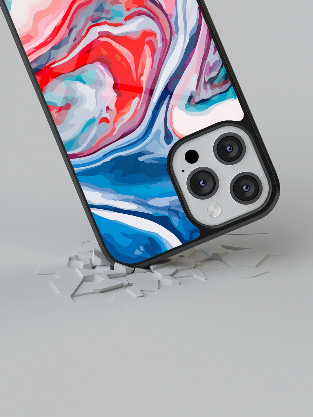 Liquid Funk Blue - iPhone 13 Pro Max Glass Cover