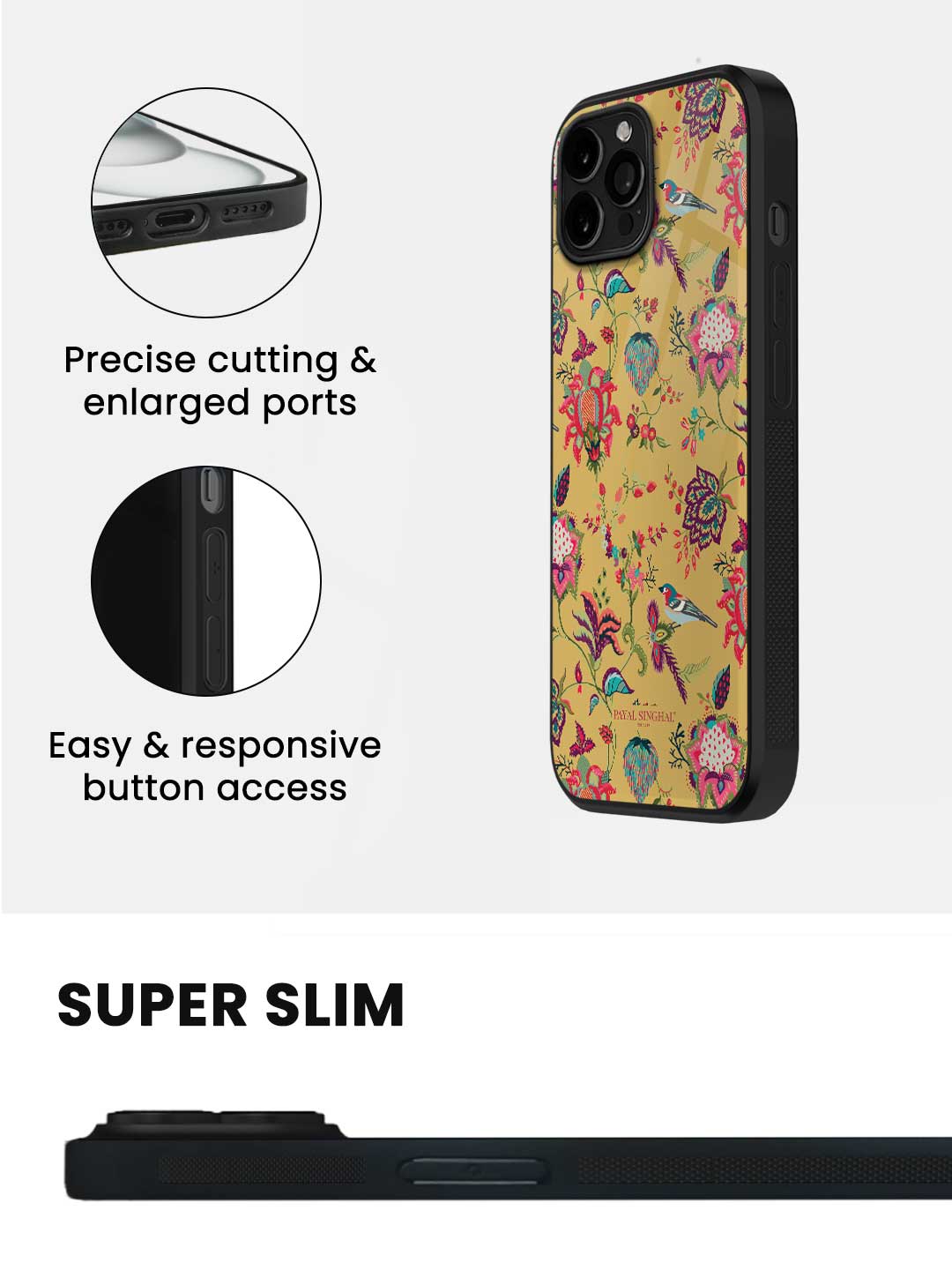 Payal Singhal Chidiya Mustard - iPhone 13 Pro Max Glass Cover