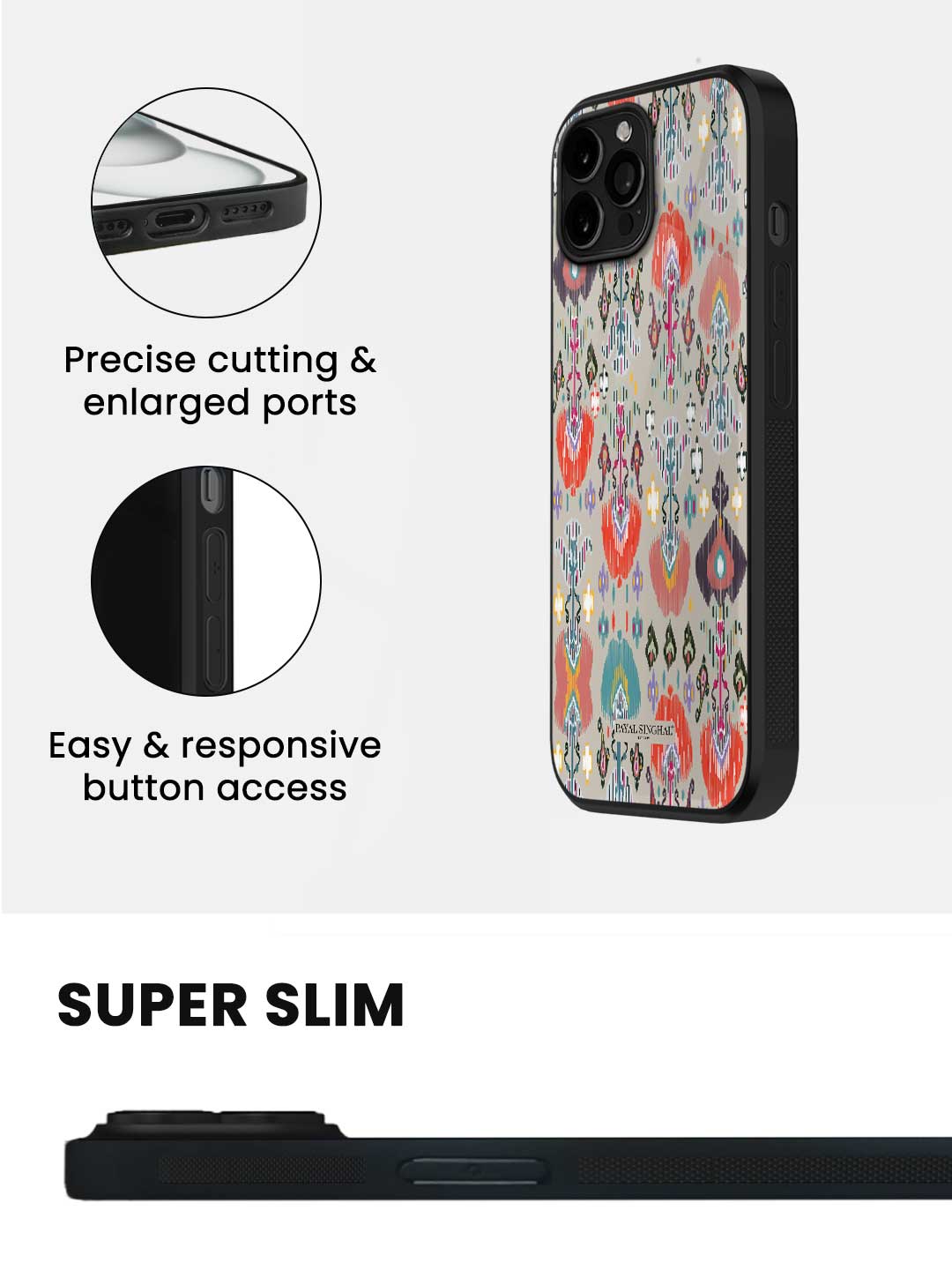 Payal Singhal Ikat Garden Stone - iPhone 13 Pro Max Glass Cover