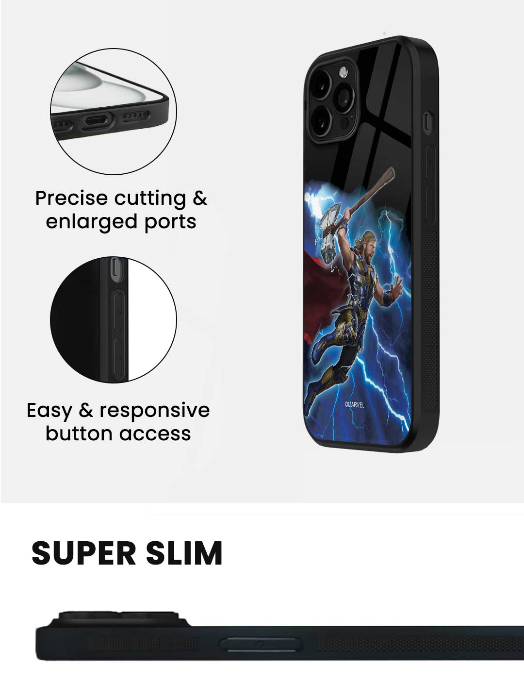 Worthy Thor Attack - iPhone 13 Pro Max Glass Cover