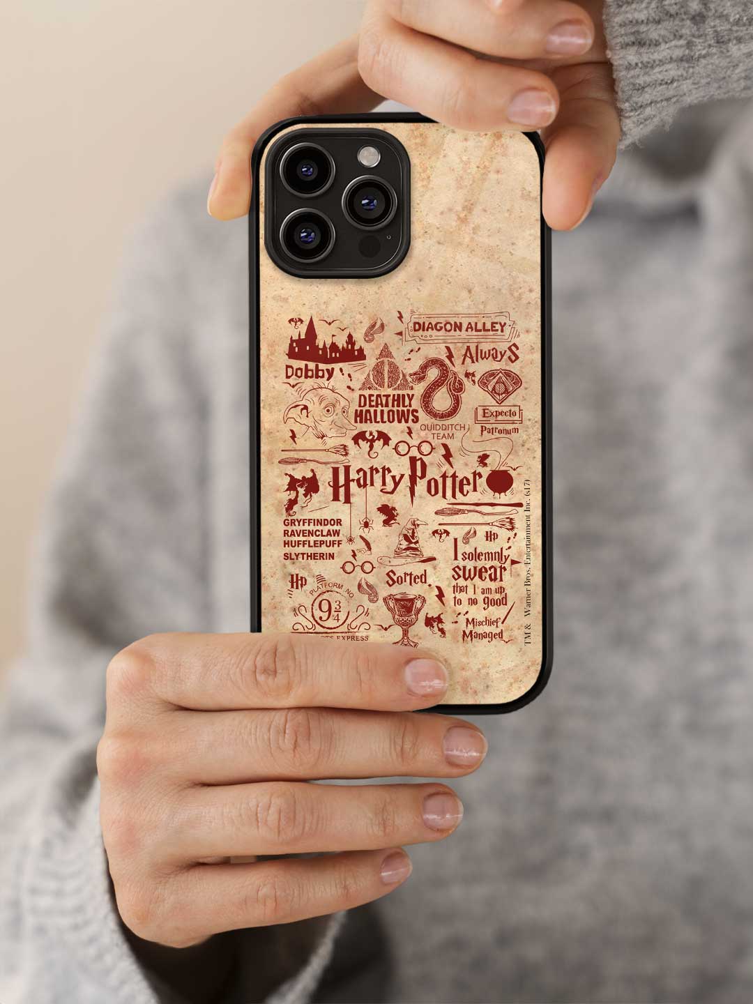 Harry Potter Infographic Red - iPhone 13 Pro Max Glass Cover