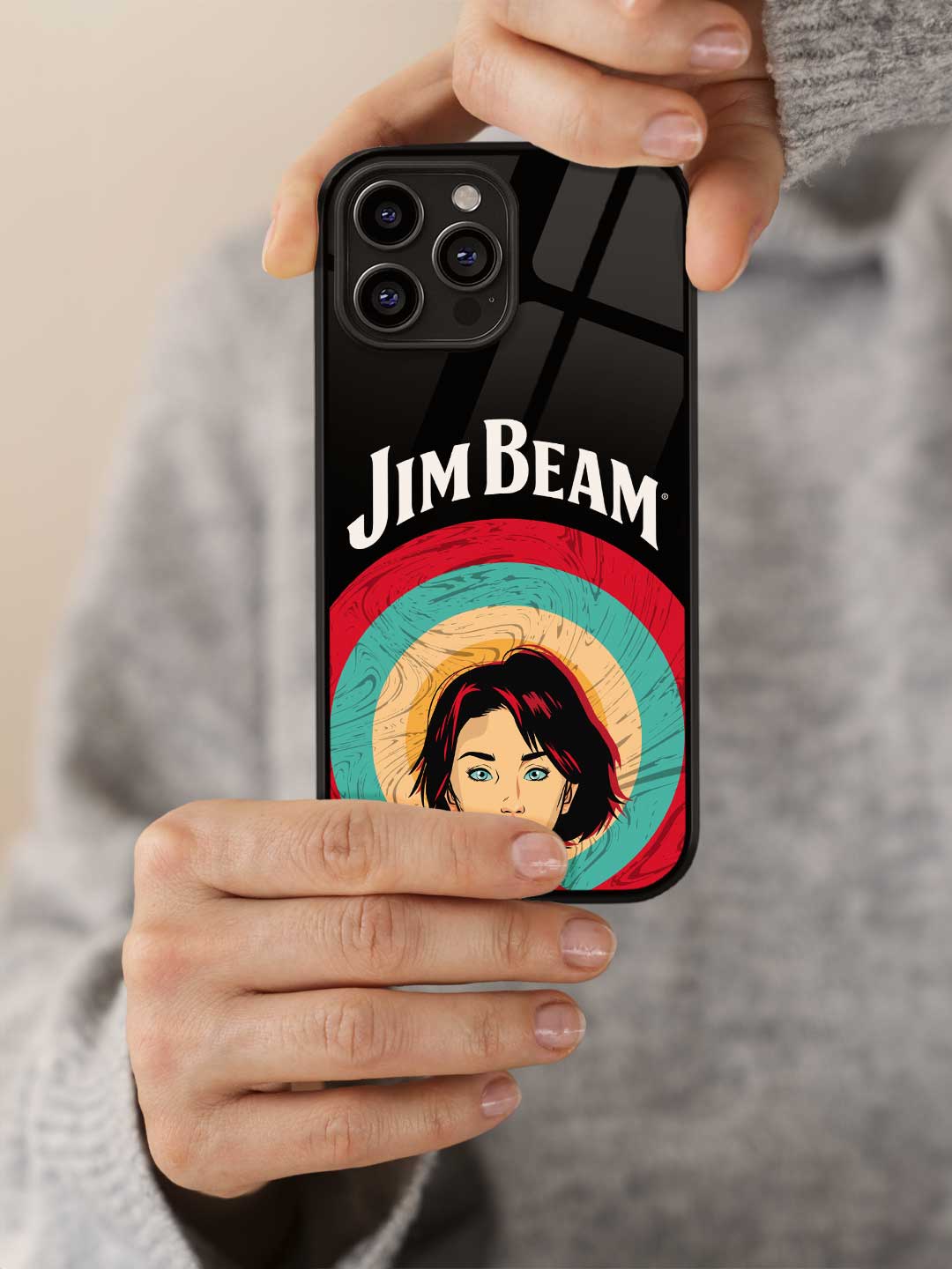 Jim Beam Character Black - iPhone 13 Pro Max Glass Cover