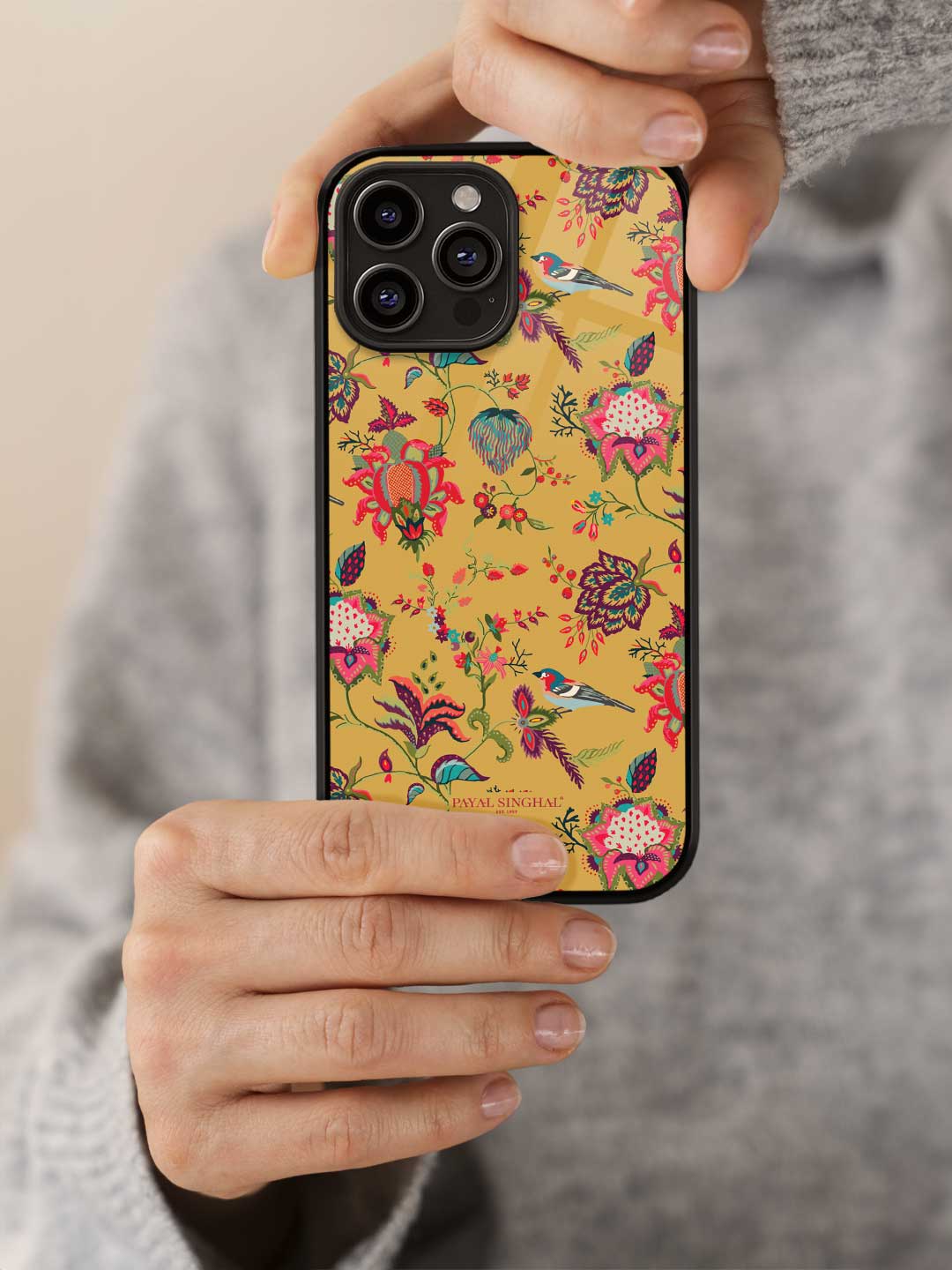 Payal Singhal Chidiya Mustard - iPhone 13 Pro Max Glass Cover