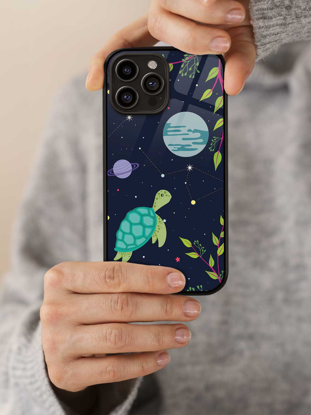 Space Turtle - iPhone 13 Pro Max Glass Cover