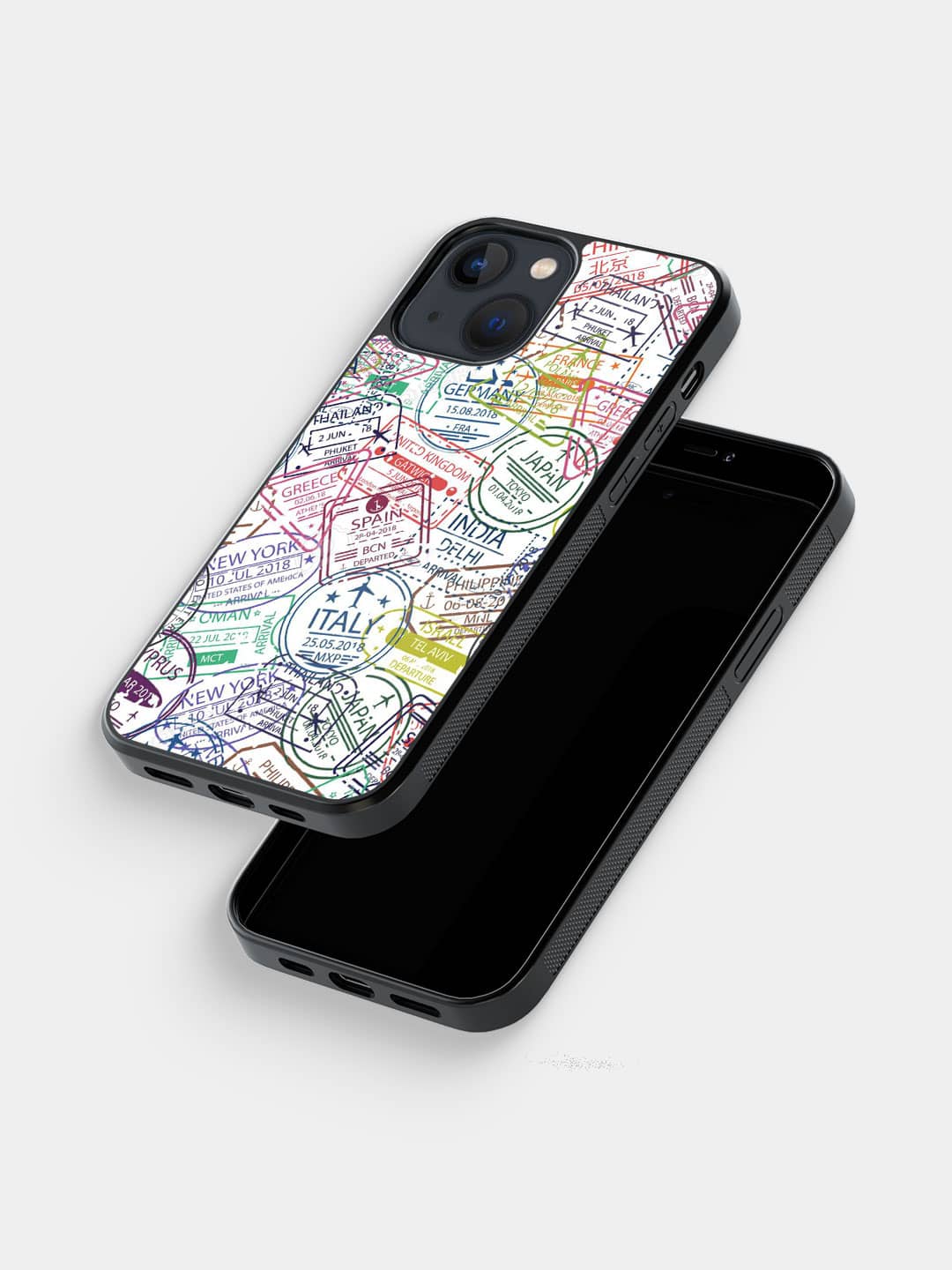 Immigration Stamps White - iPhone 13 Mini Cover