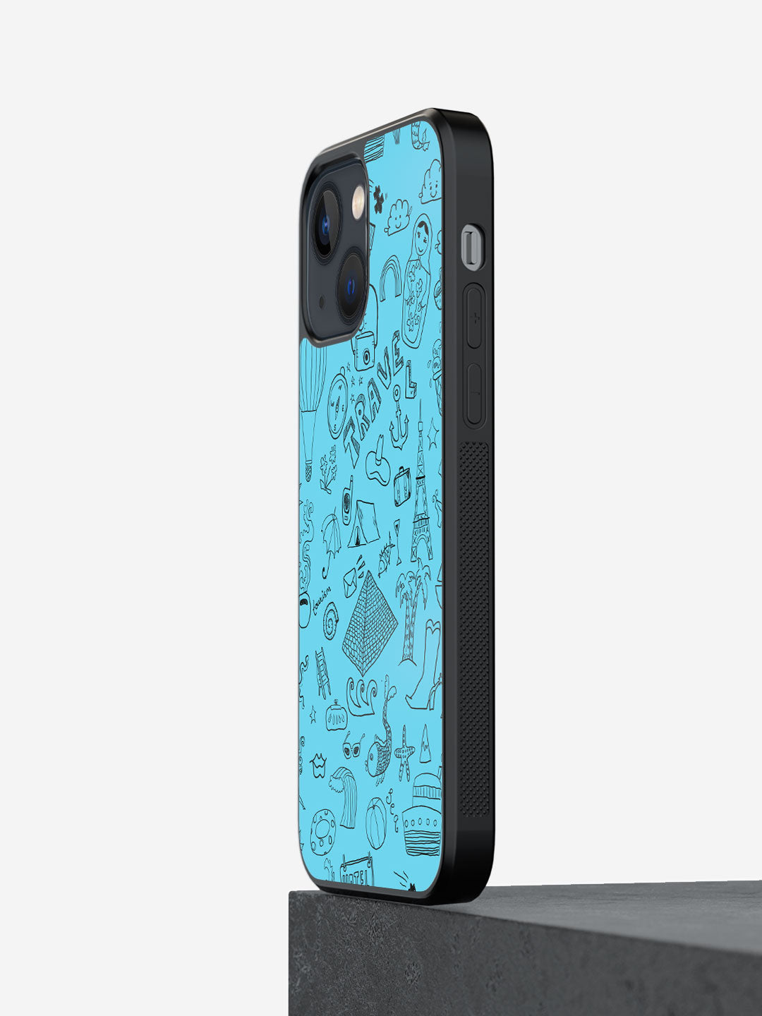 Travel Doodle Blue - iPhone 13 Mini Cover