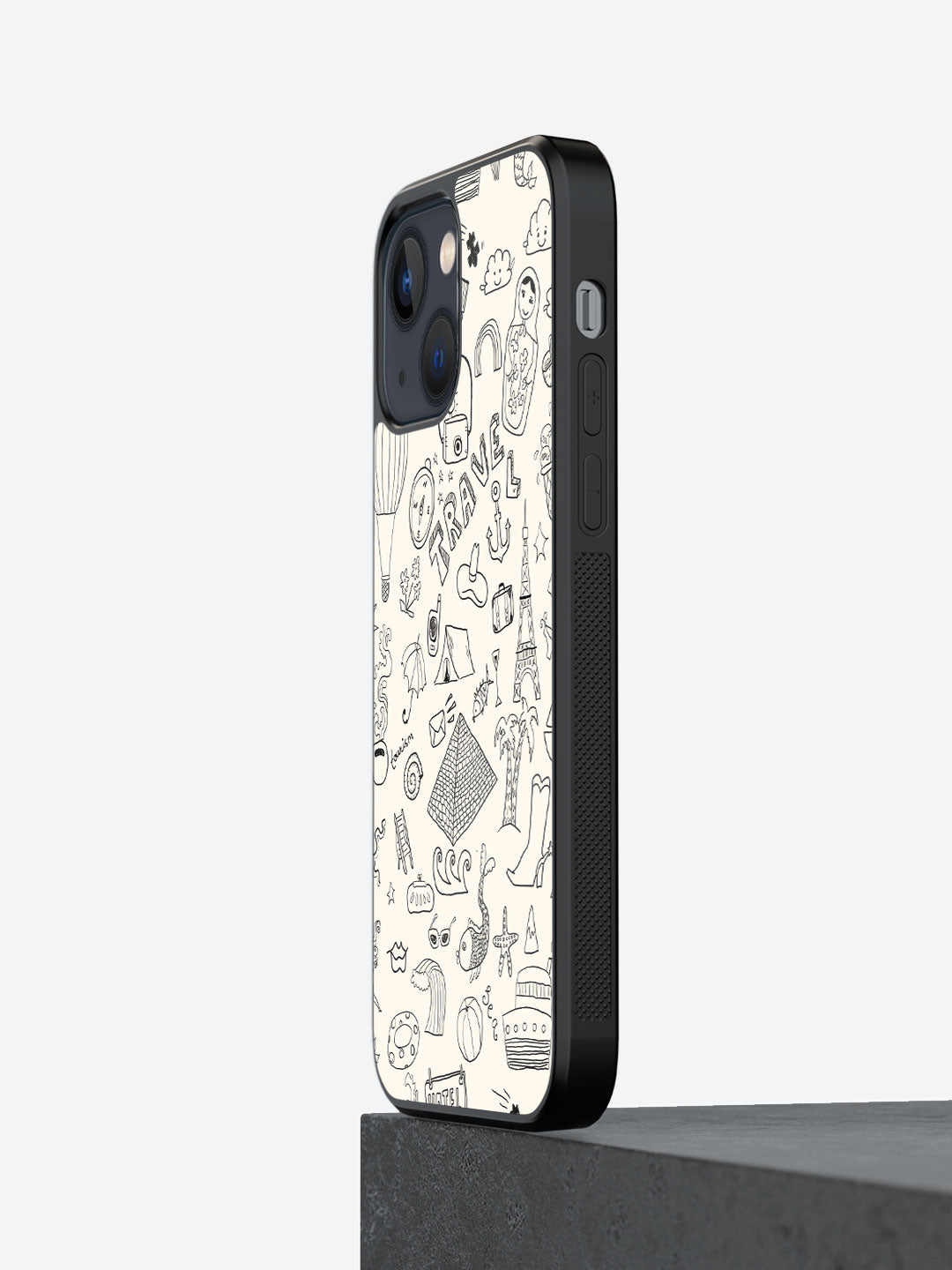 Travel Doodle White - iPhone 13 Mini Cover