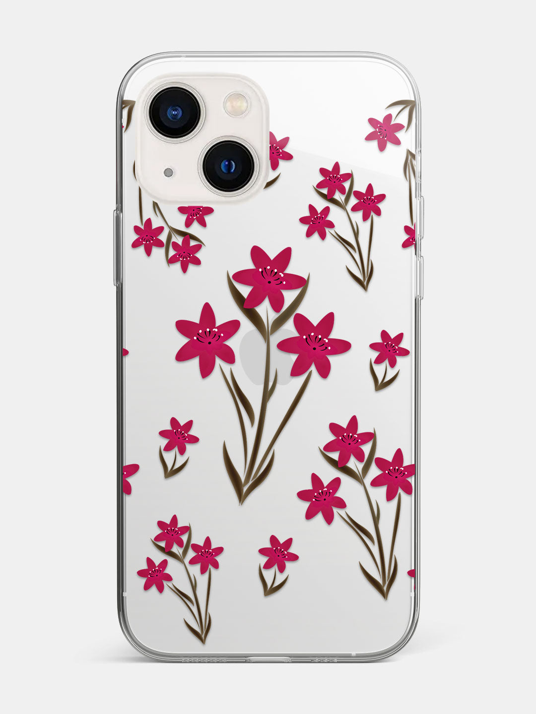 SK Zephyr Pink Lily - iPhone 13 Mini Clear Cover