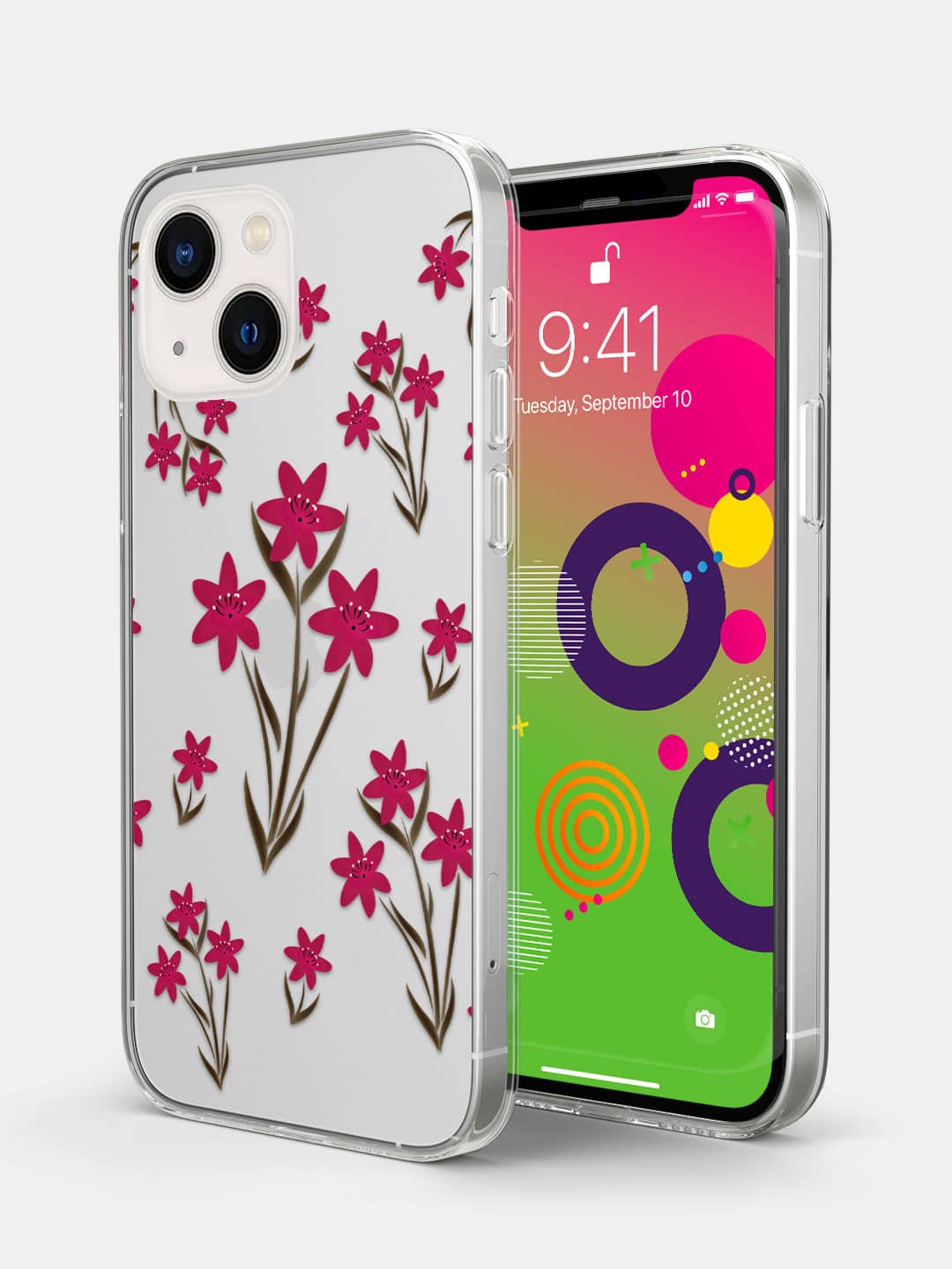 SK Zephyr Pink Lily - iPhone 13 Mini Clear Cover