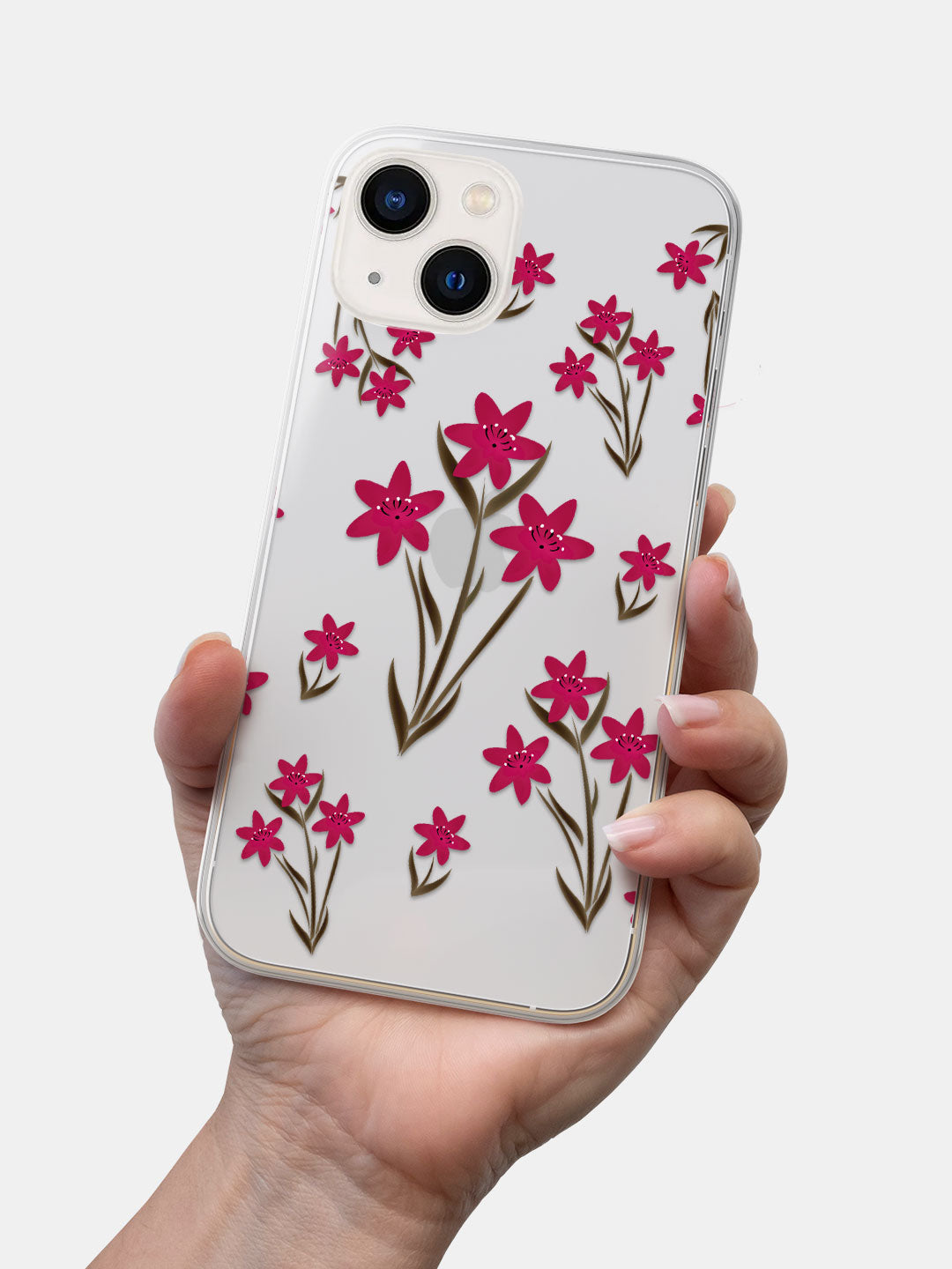 SK Zephyr Pink Lily - iPhone 13 Mini Clear Cover
