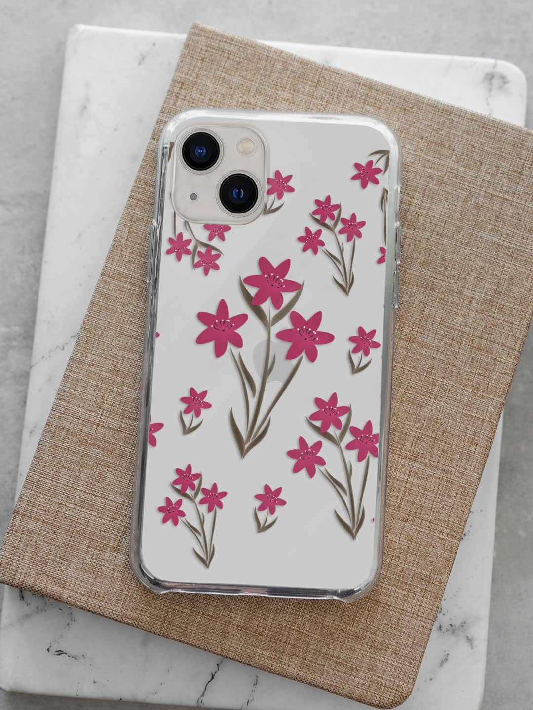 SK Zephyr Pink Lily - iPhone 13 Mini Clear Cover