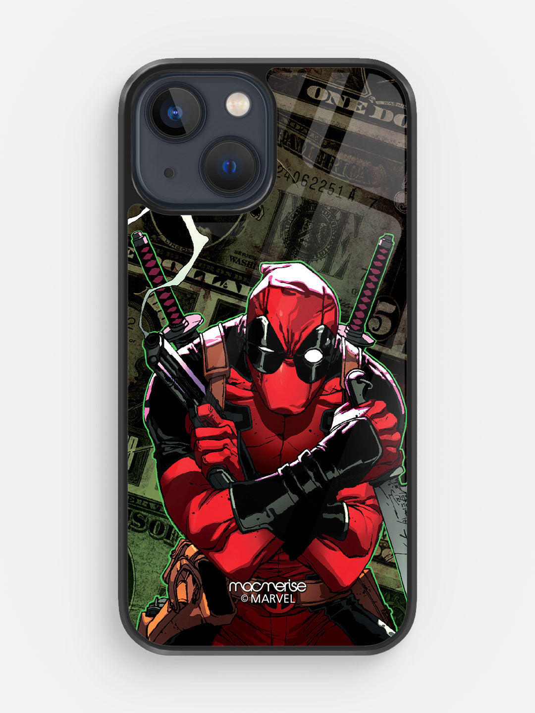 Deadpool Dollar iPhone 13 Mini Glass Cover Buy Online in India