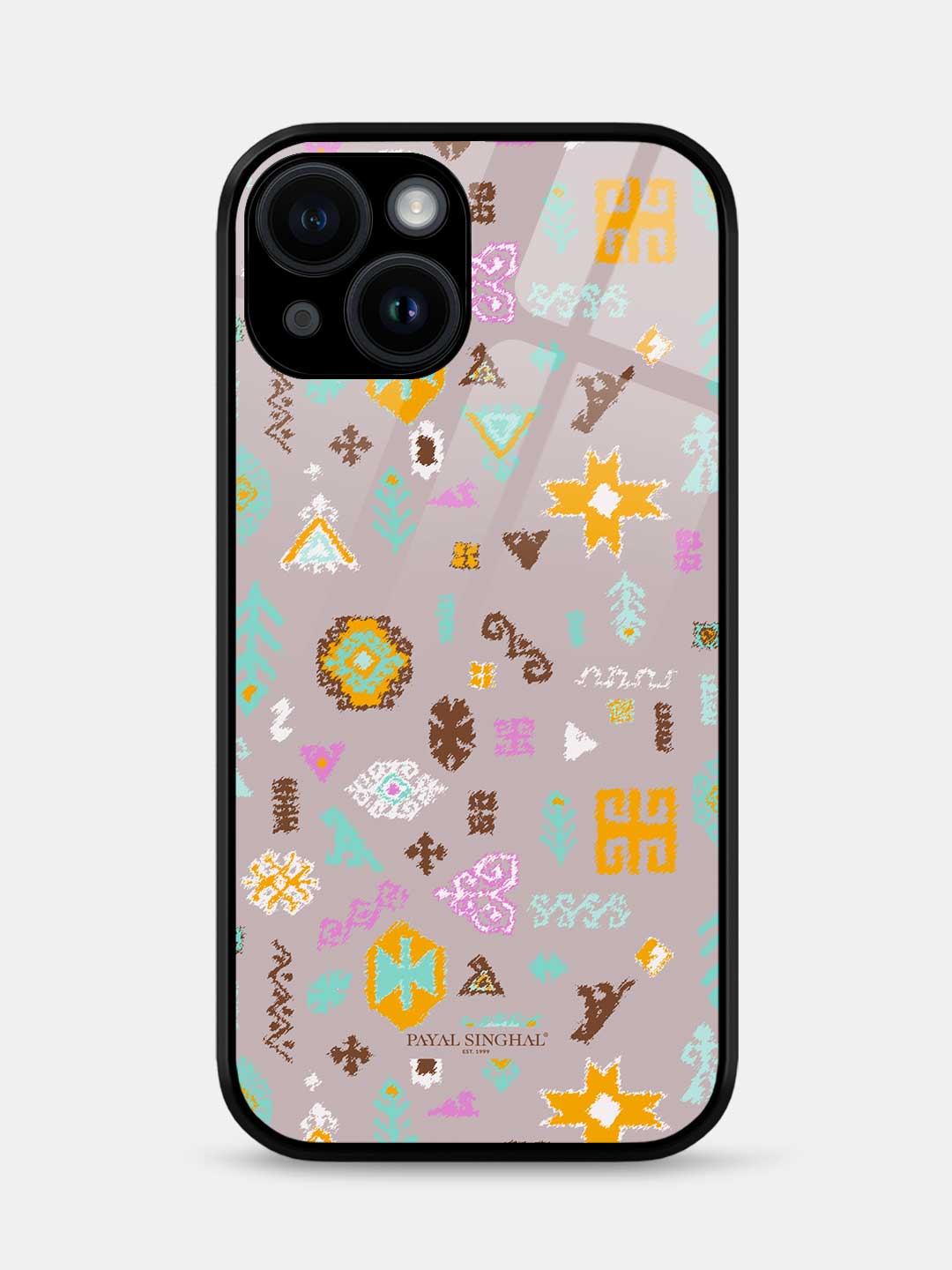 Payal Singhal Bandhani Kilim Lavender Orange - iPhone 13 Mini Glass Cover