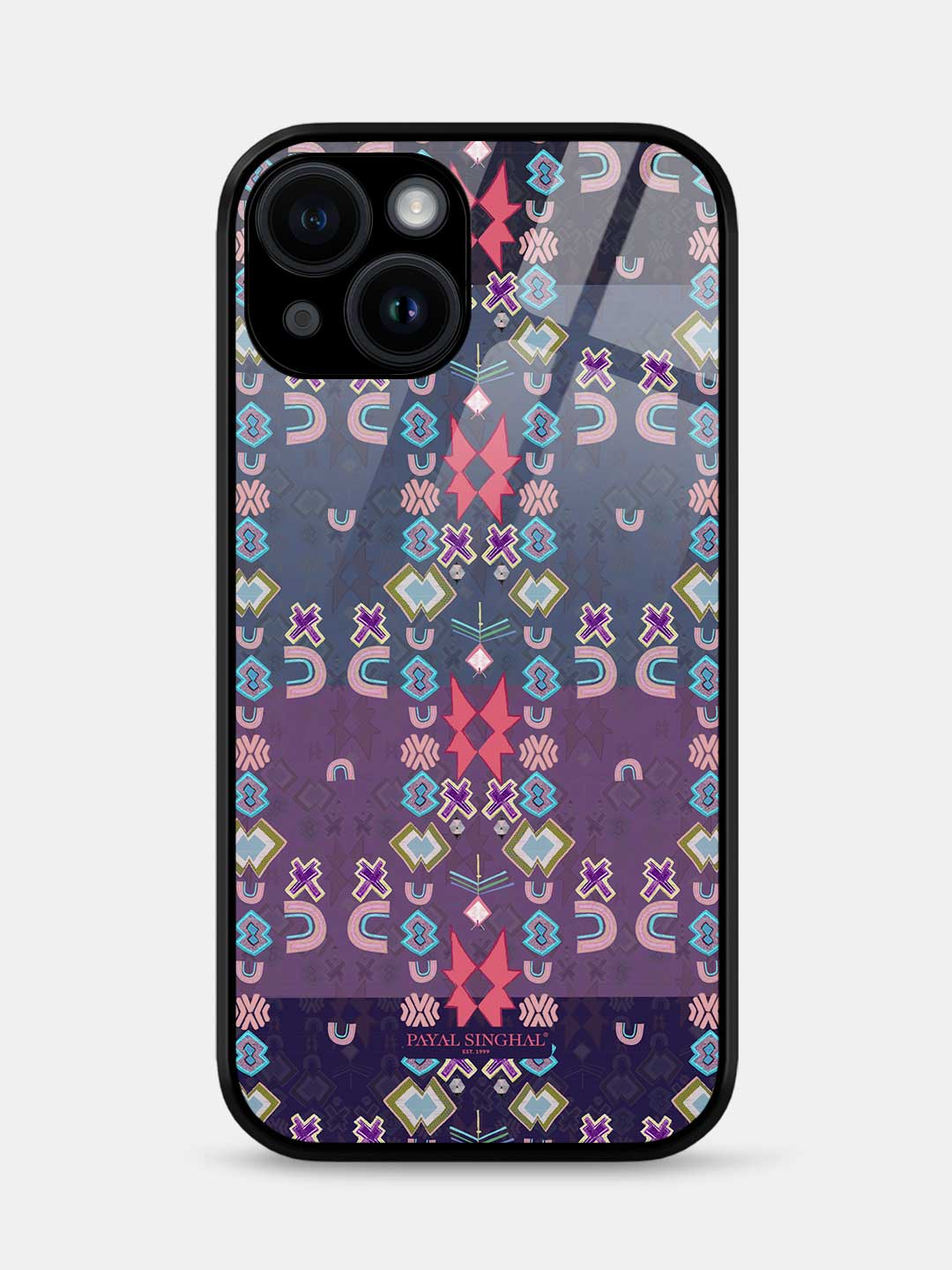 Payal Singhal Ikat Star Purple Small - iPhone 13 Mini Glass Cover