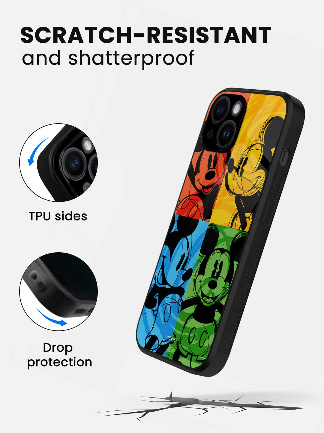 Shades of Mickey - iPhone 13 Mini Glass Cover