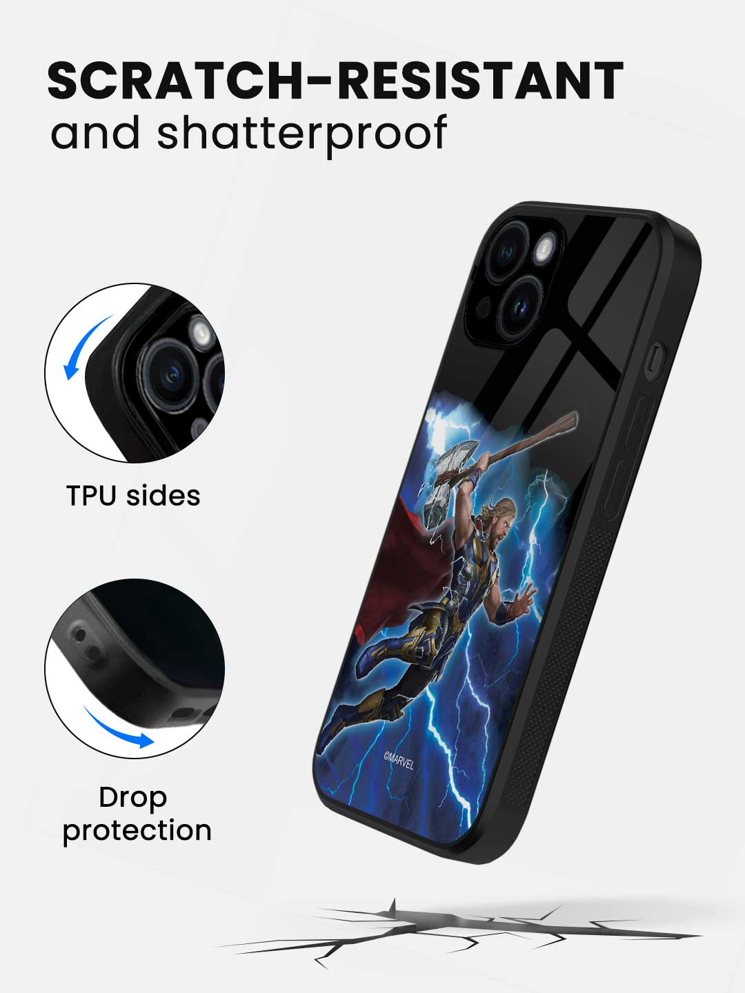 Worthy Thor Attack - iPhone 13 Mini Glass Cover