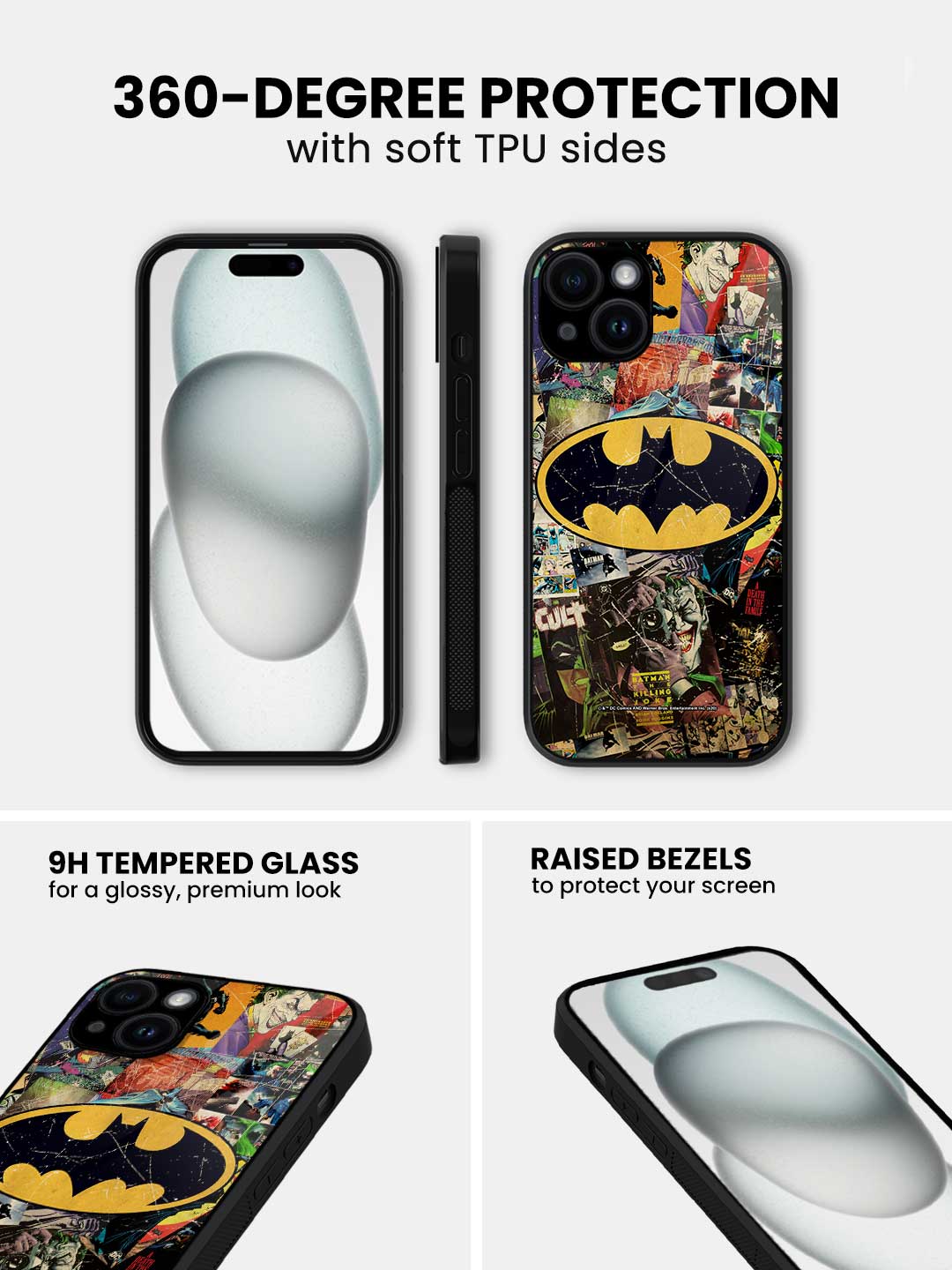 Comic Bat - iPhone 13 Mini Glass Cover