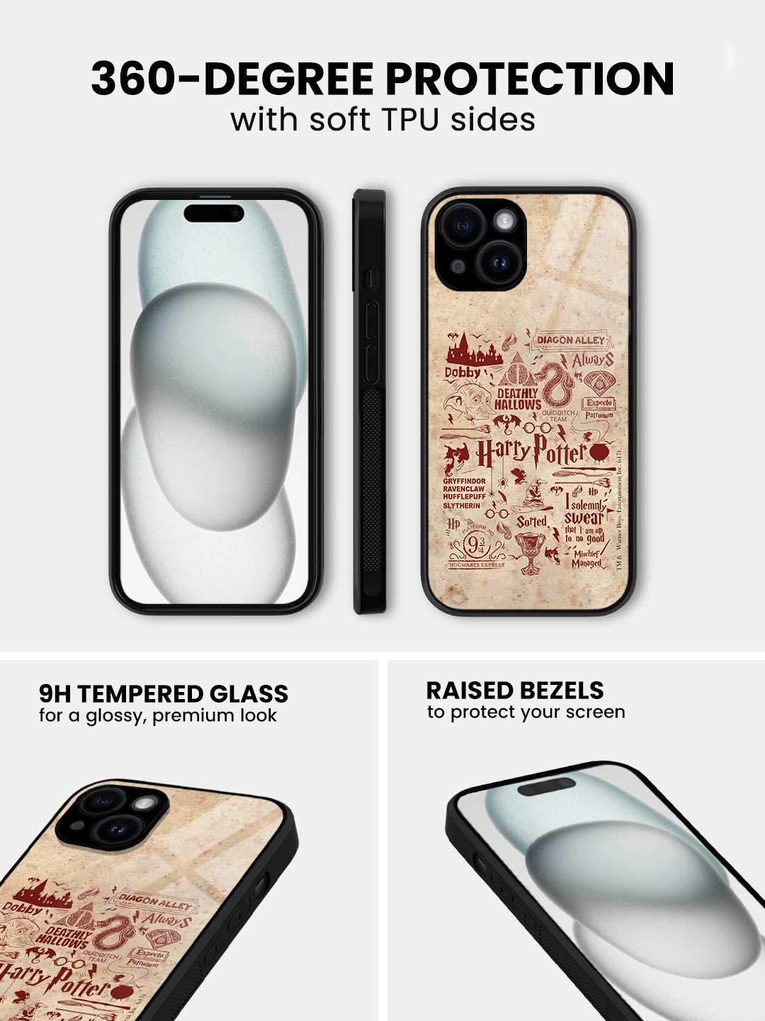 Harry Potter Infographic Red - iPhone 13 Mini Glass Cover